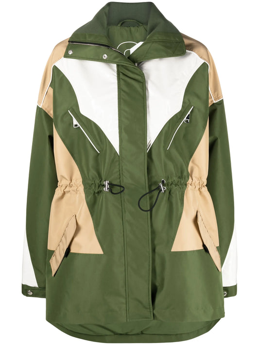 colourblock gathered rain jacket