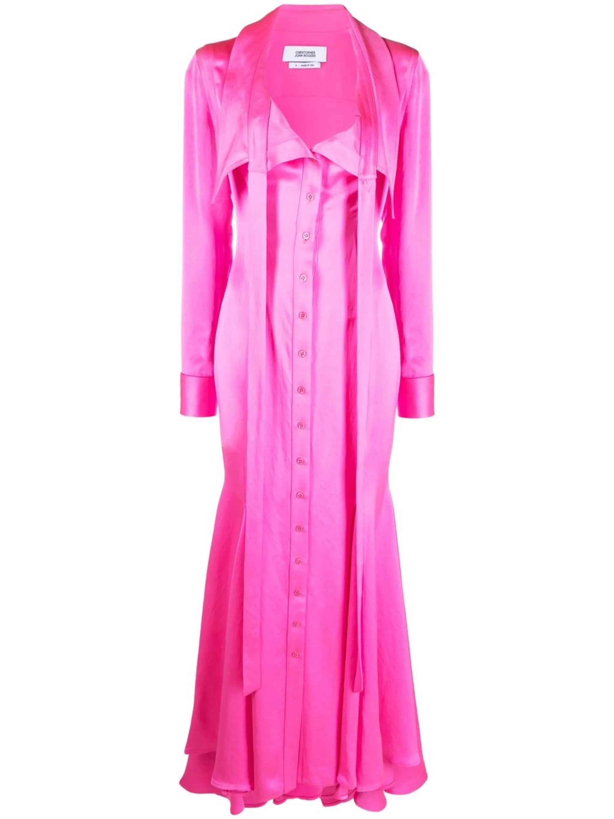 plunge-style flared maxi dress