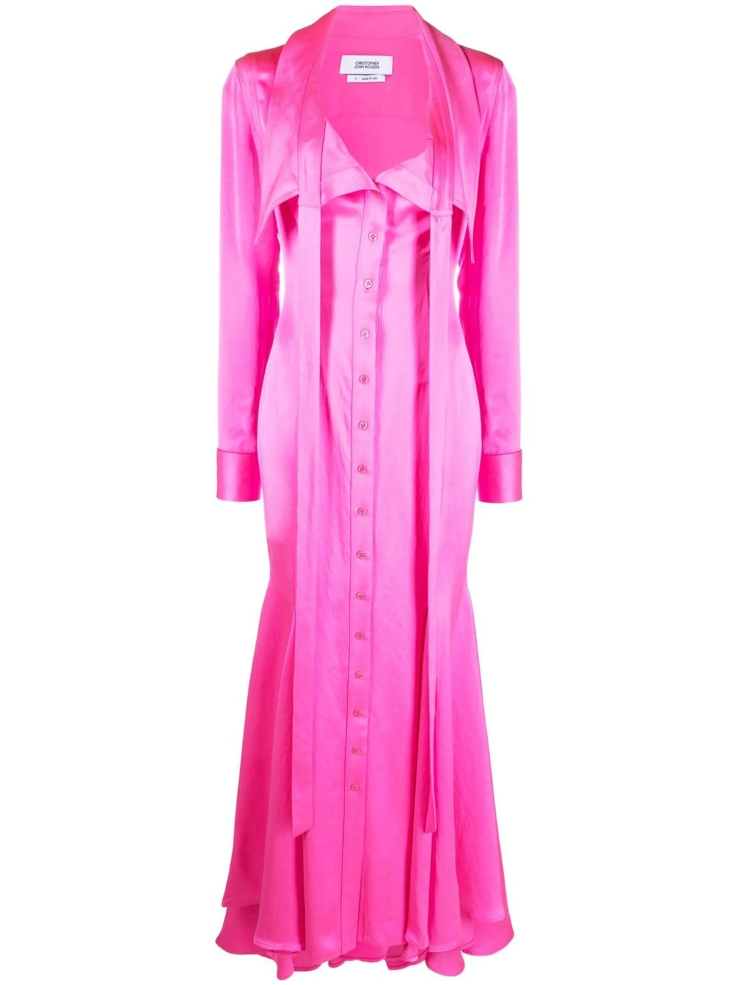 plunge-style flared maxi dress
