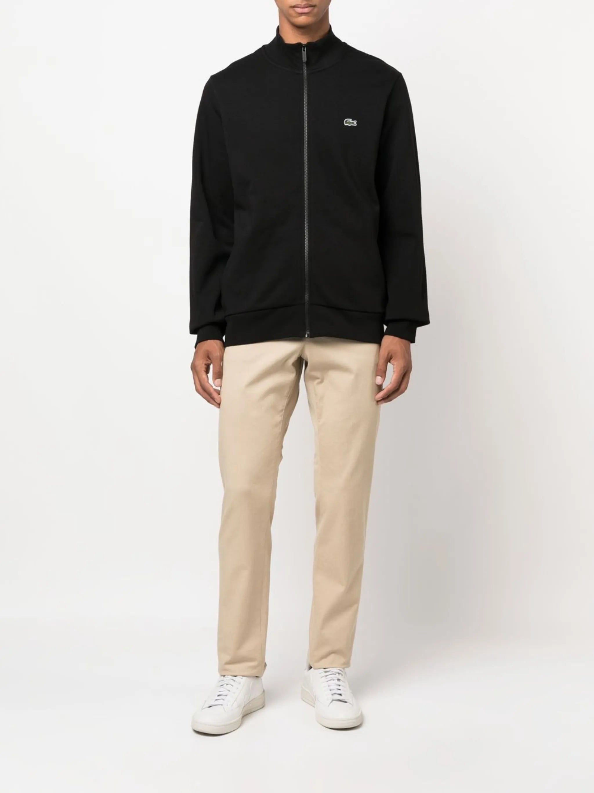 high-neck zip-fastening sweatshirt