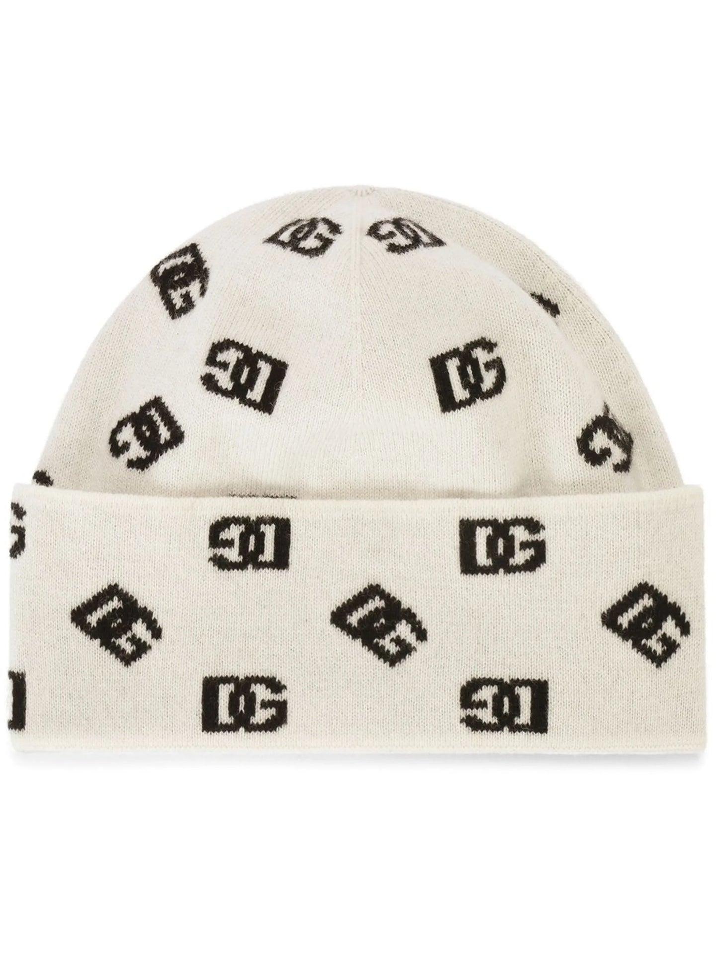 logo-jacquard wool-cashmere beanie