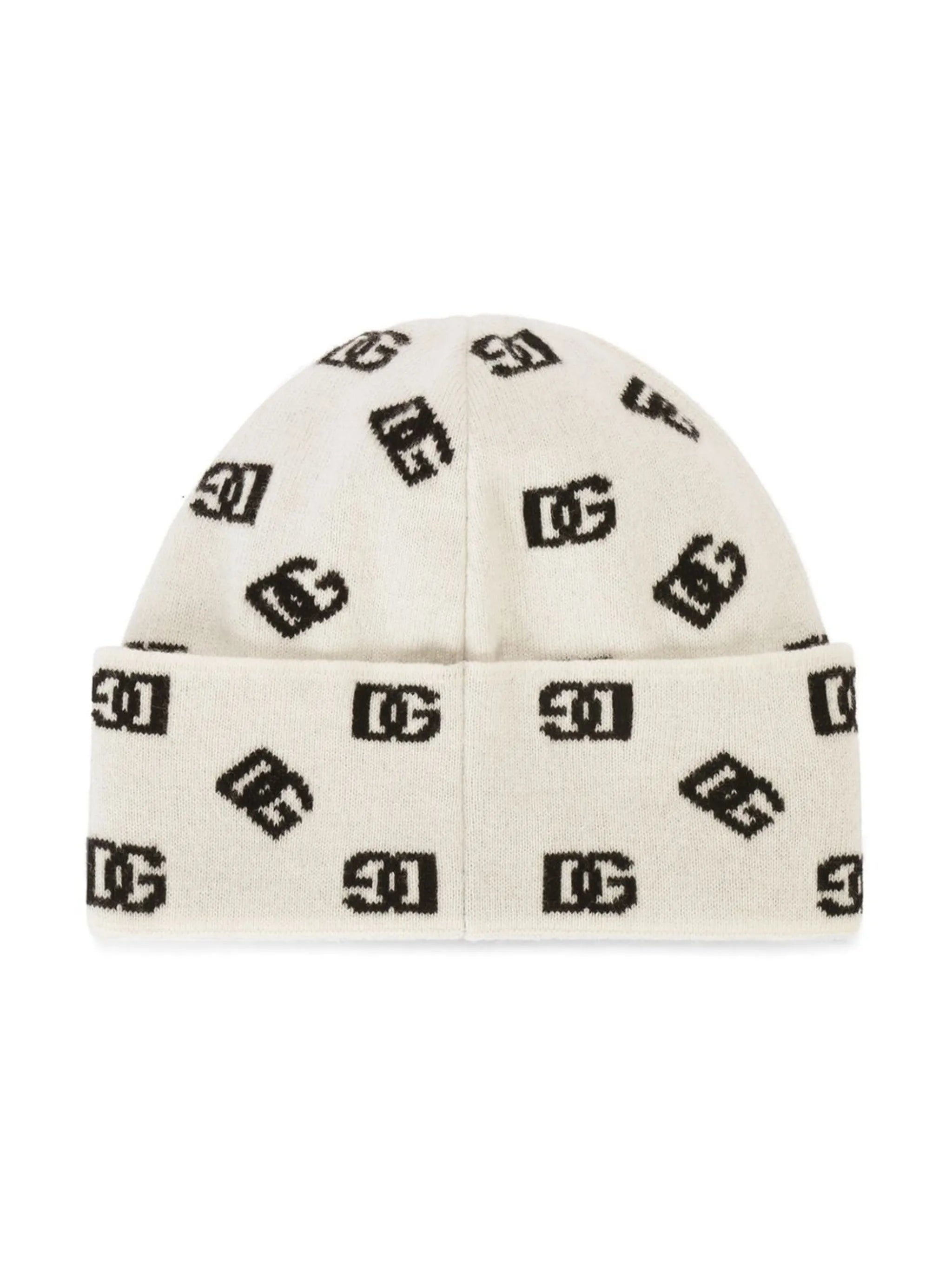 logo-jacquard wool-cashmere beanie