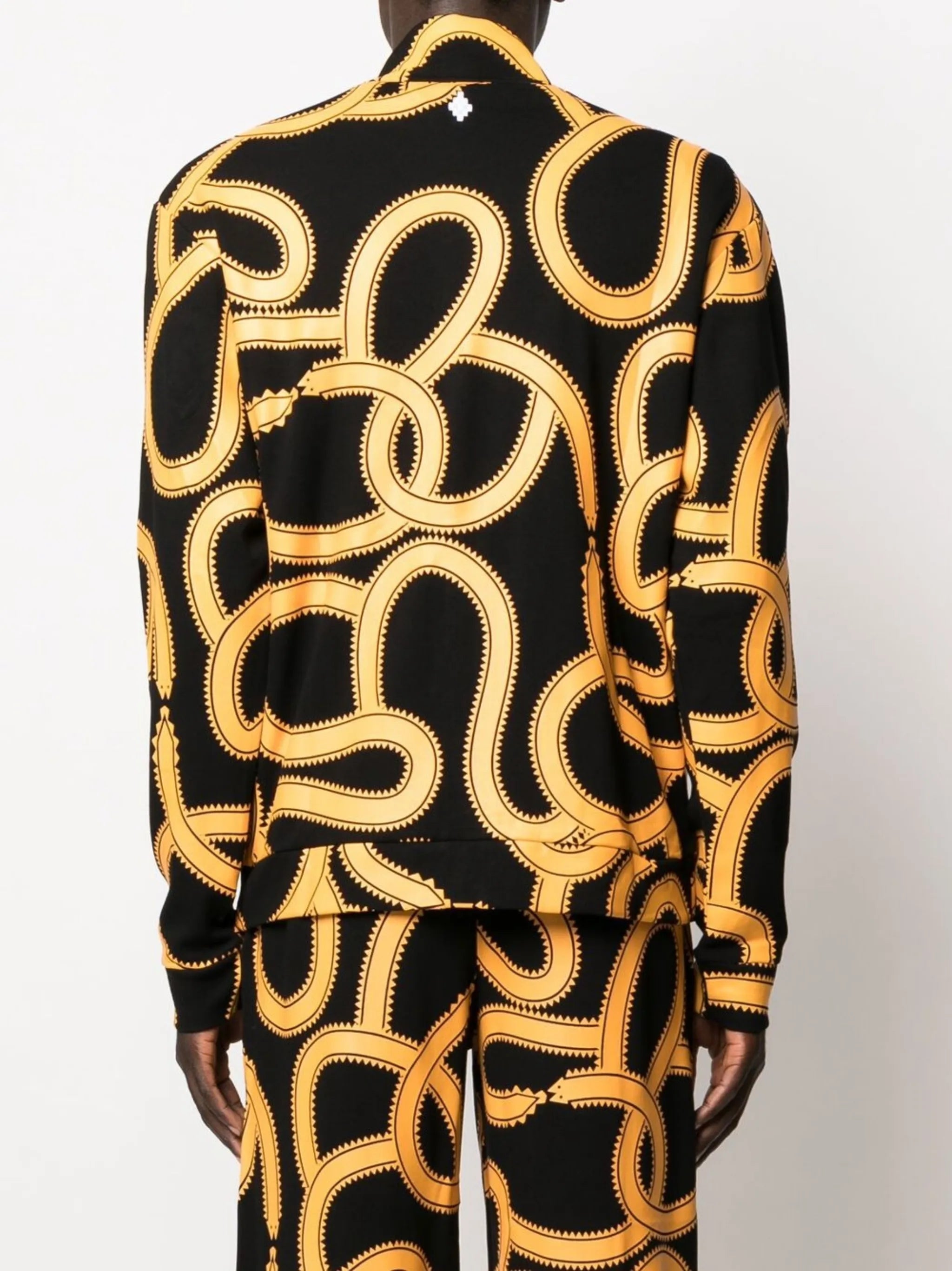 snake-print zip-up jacket