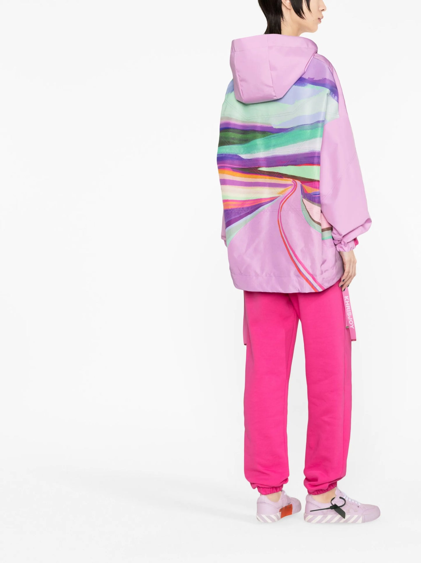 road-print windbreaker jacket