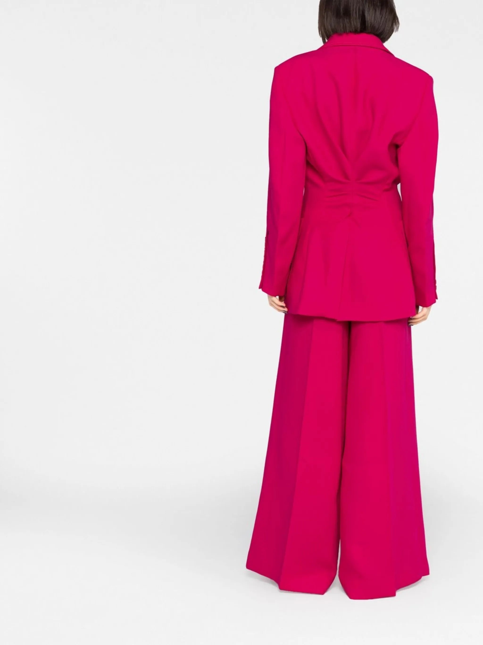 ruched-detail single-breasted blazer
