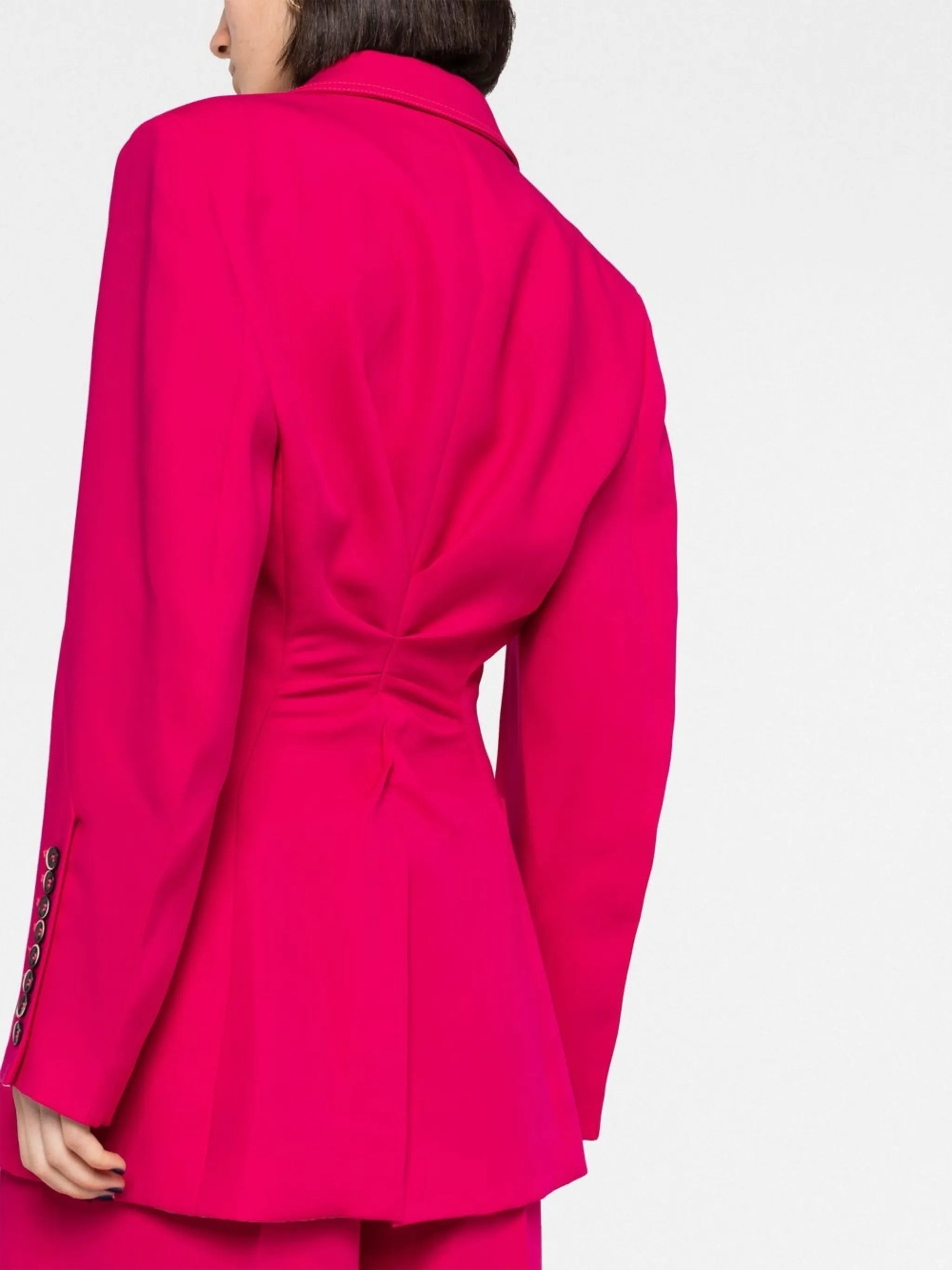 ruched-detail single-breasted blazer