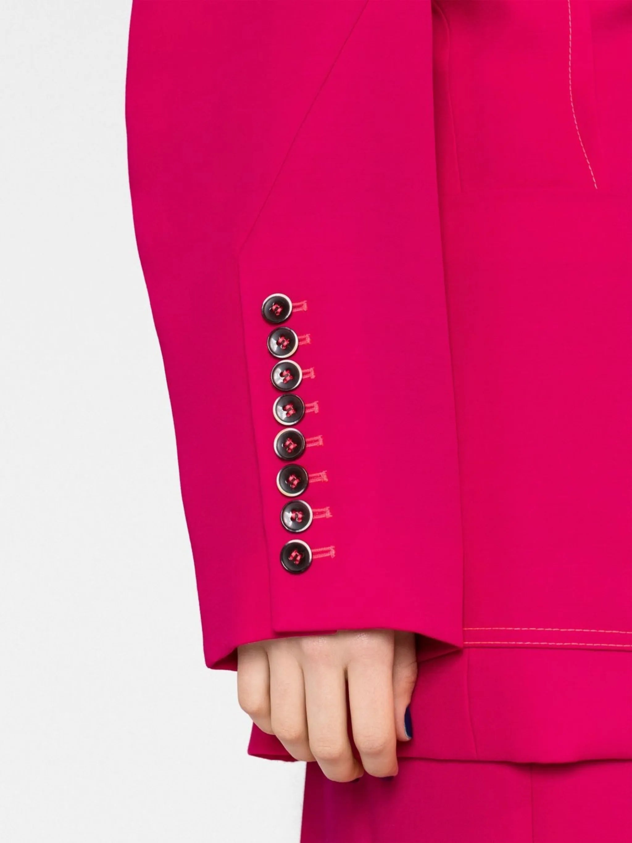 ruched-detail single-breasted blazer