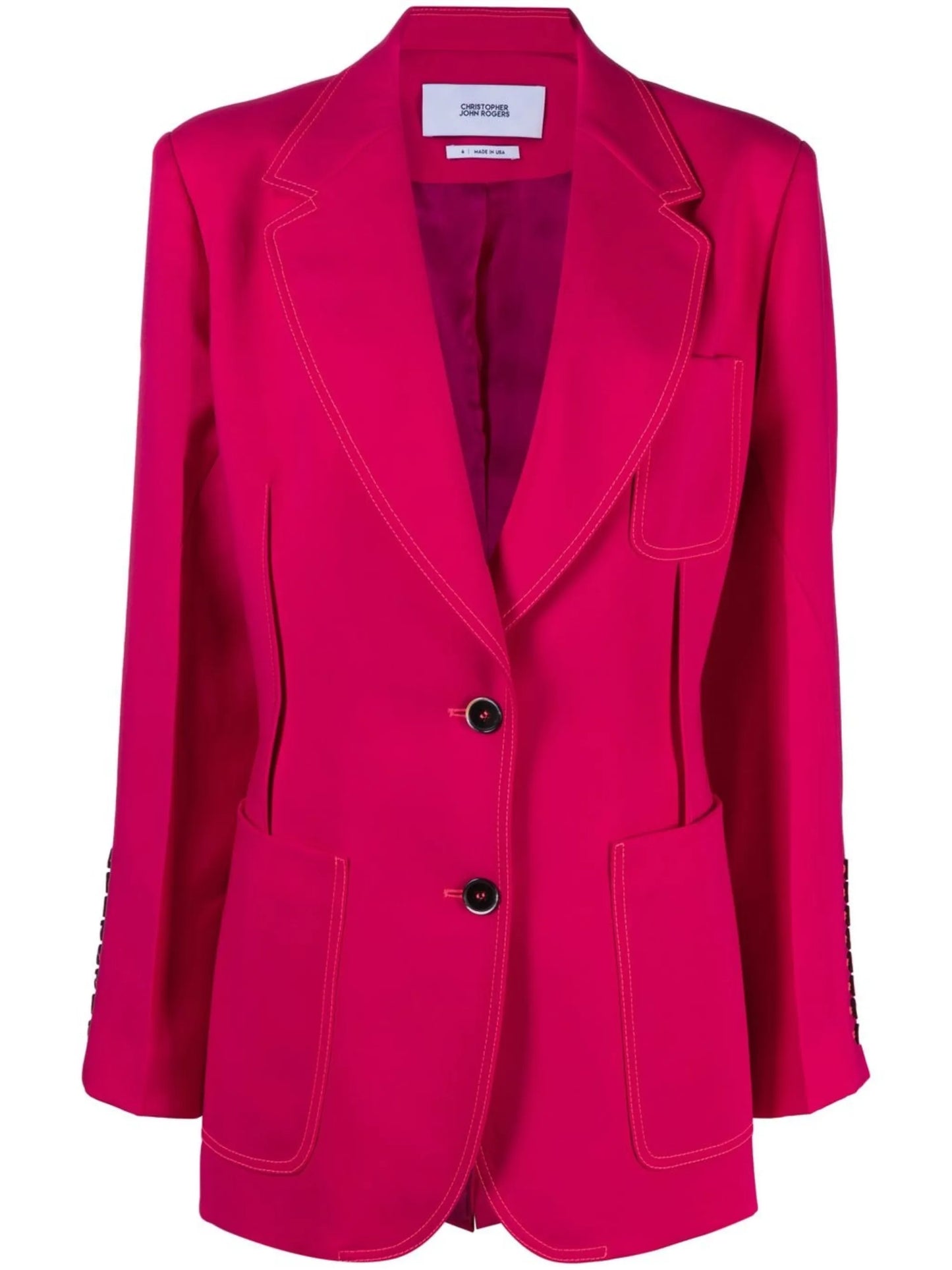 ruched-detail single-breasted blazer