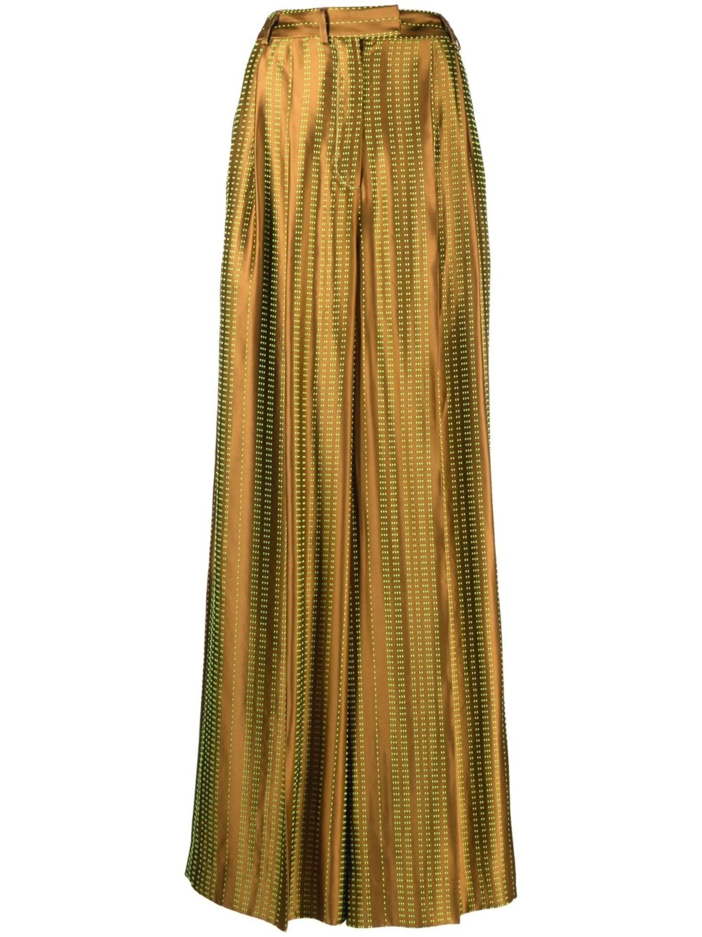 embroidered satin wide-leg trousers