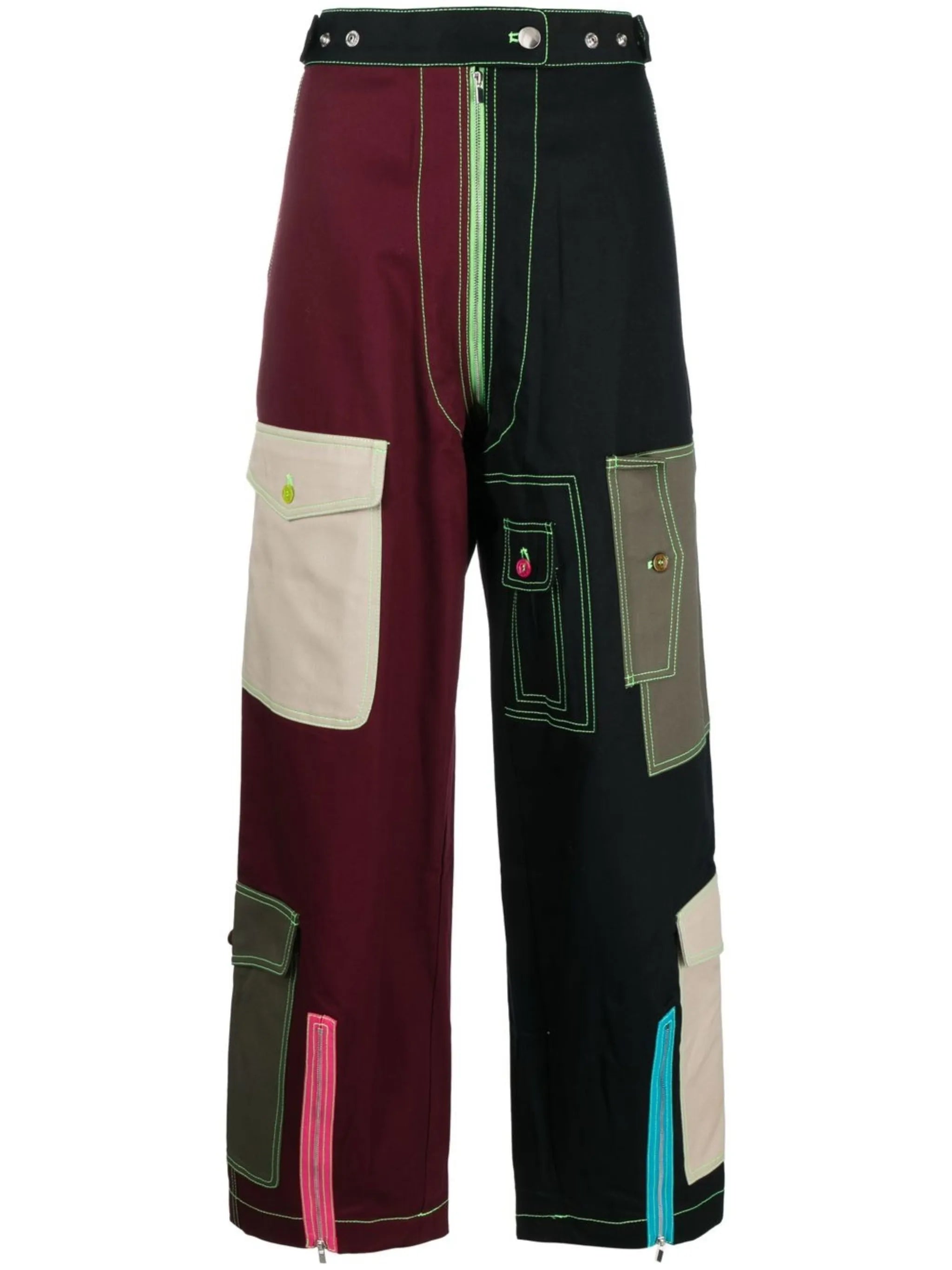 colour-block cargo trousers
