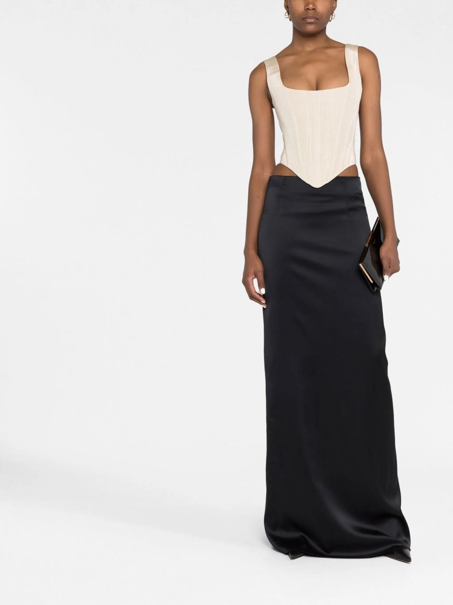 Moire corset-style top