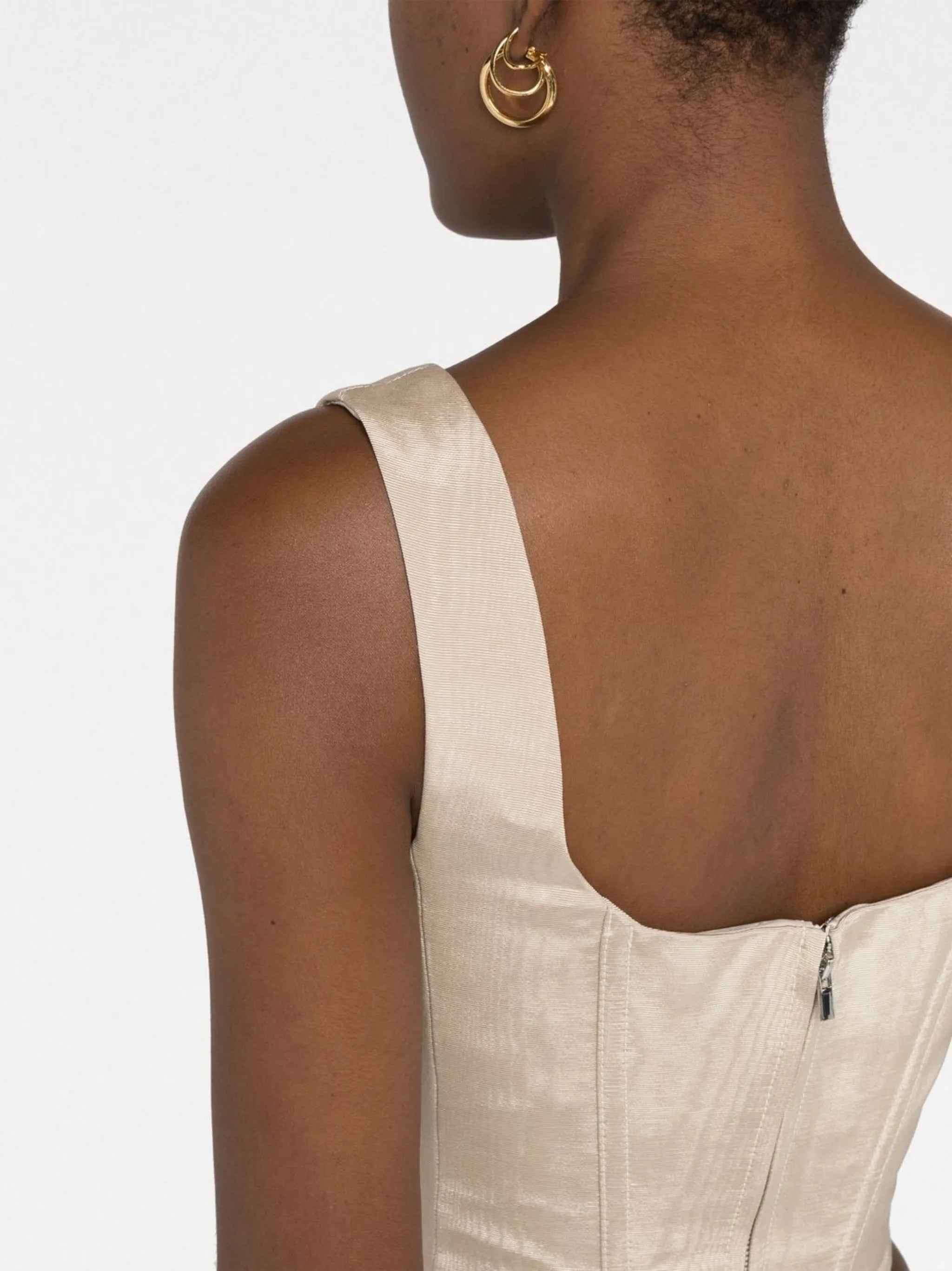 Moire corset-style top