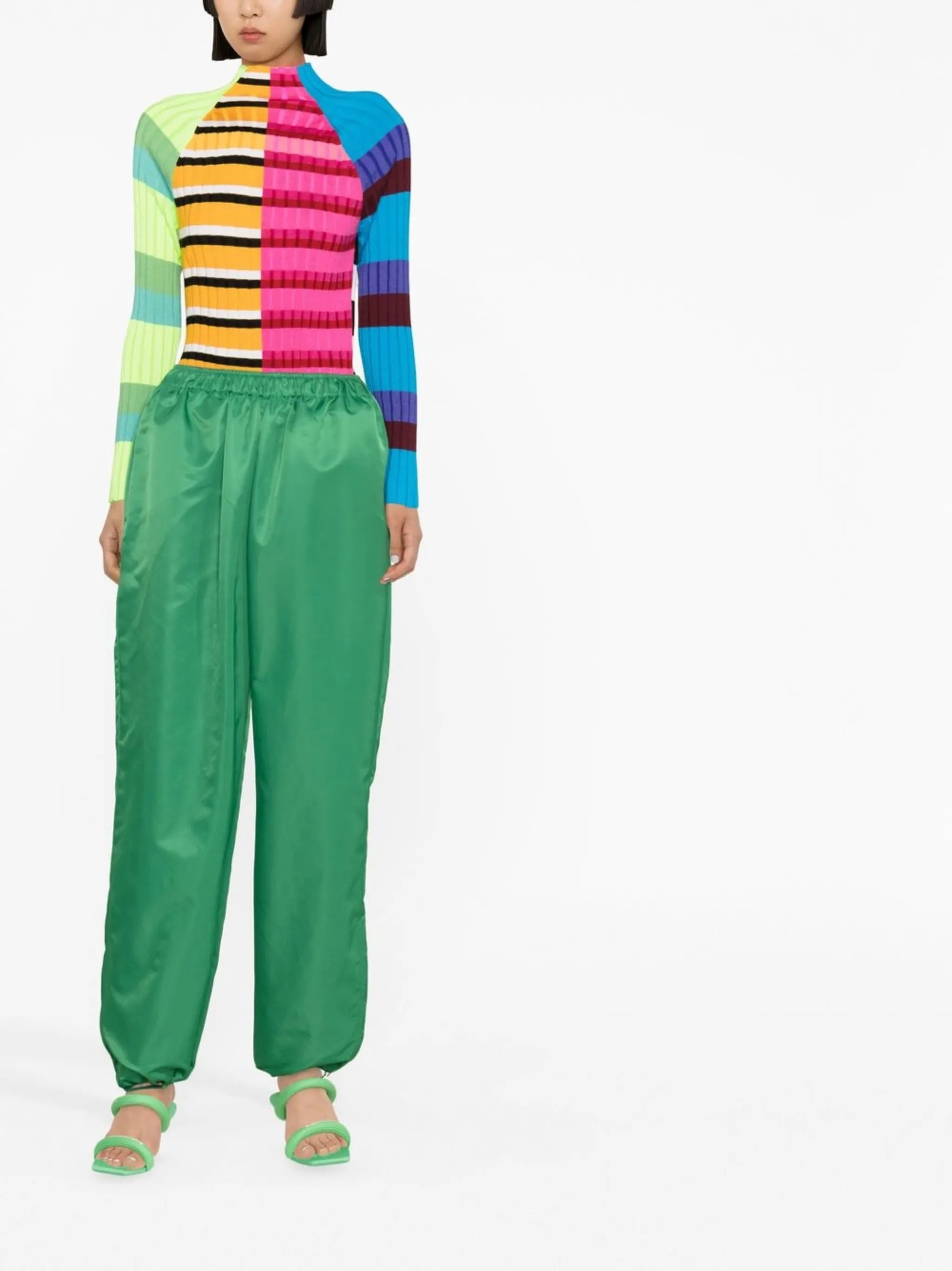 striped colour-block jumper