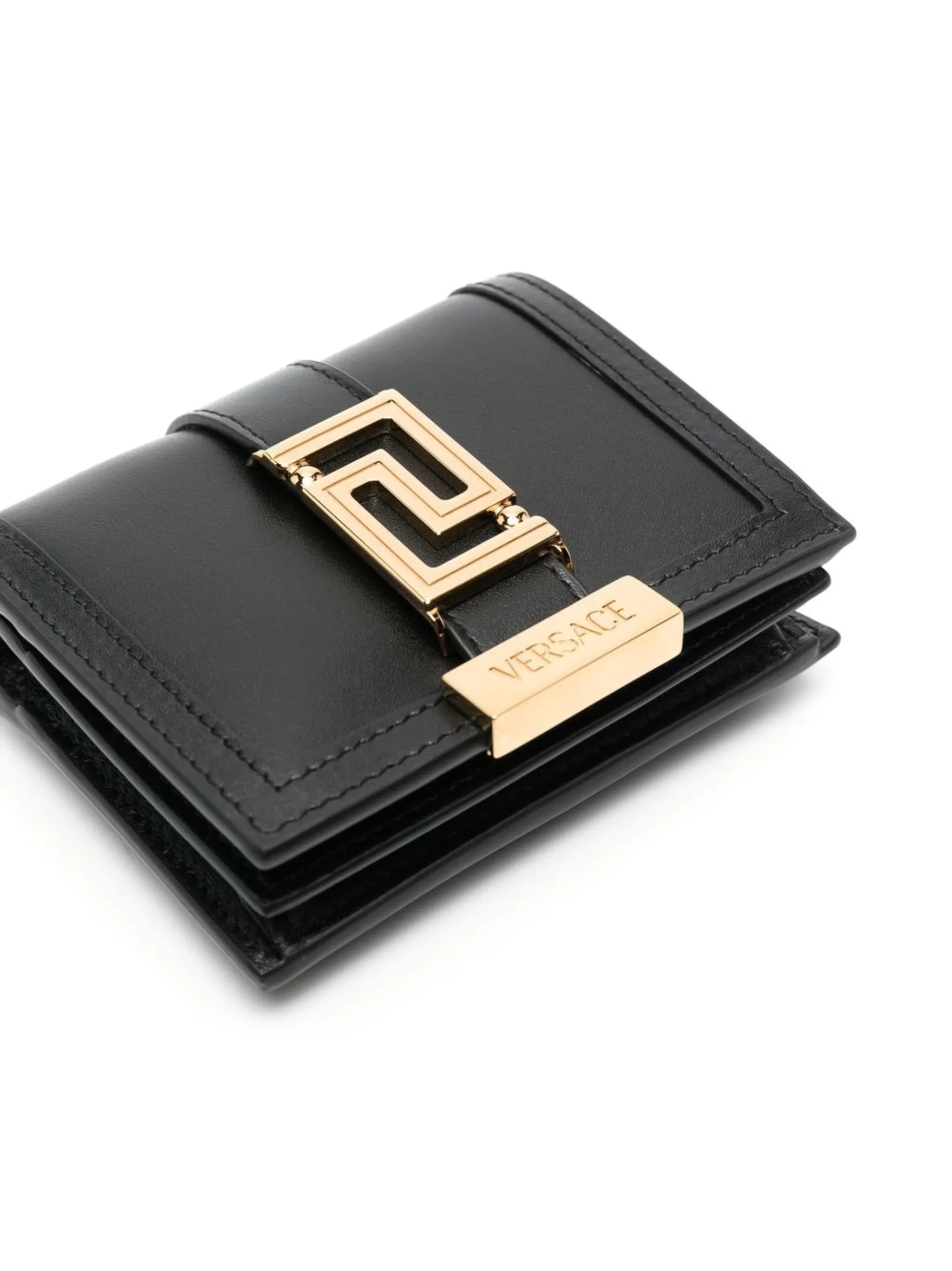 Greca-plaque detail crossbody bag