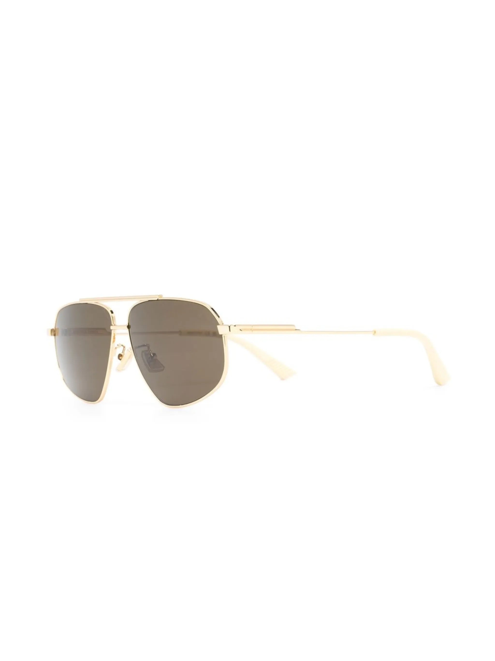 gold-wire pilot-frame sunglasses