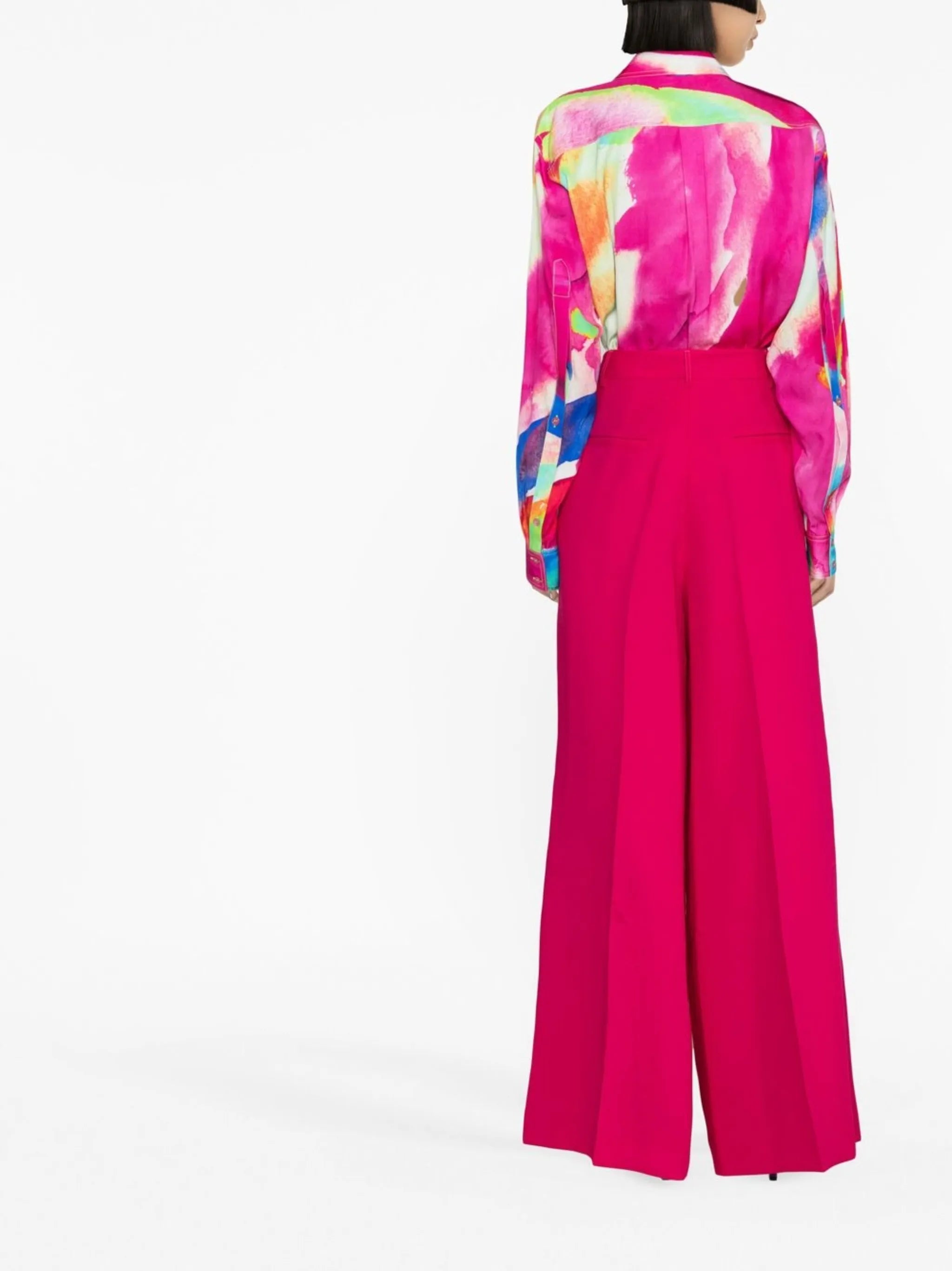 brush-print long-sleeve shirt