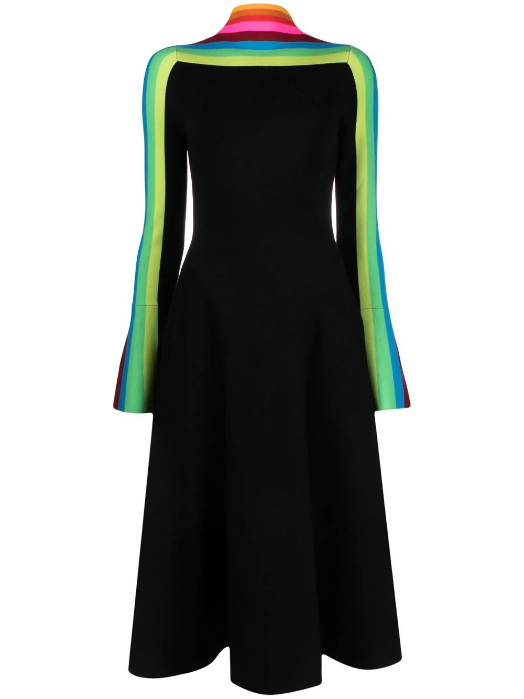 colour-block knitted midi dress