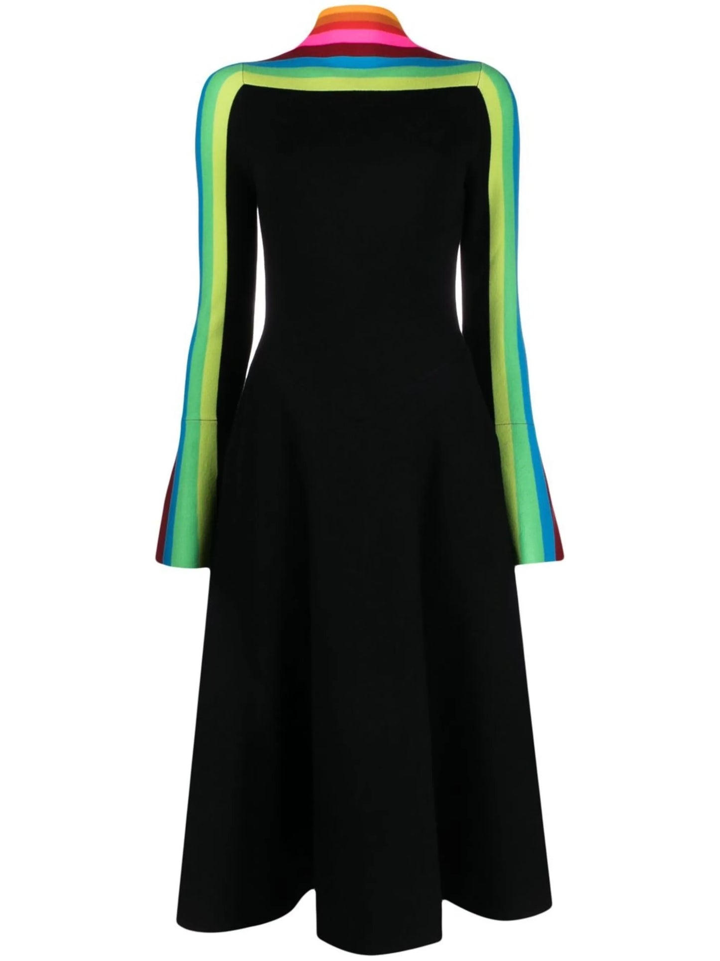 colour-block knitted midi dress