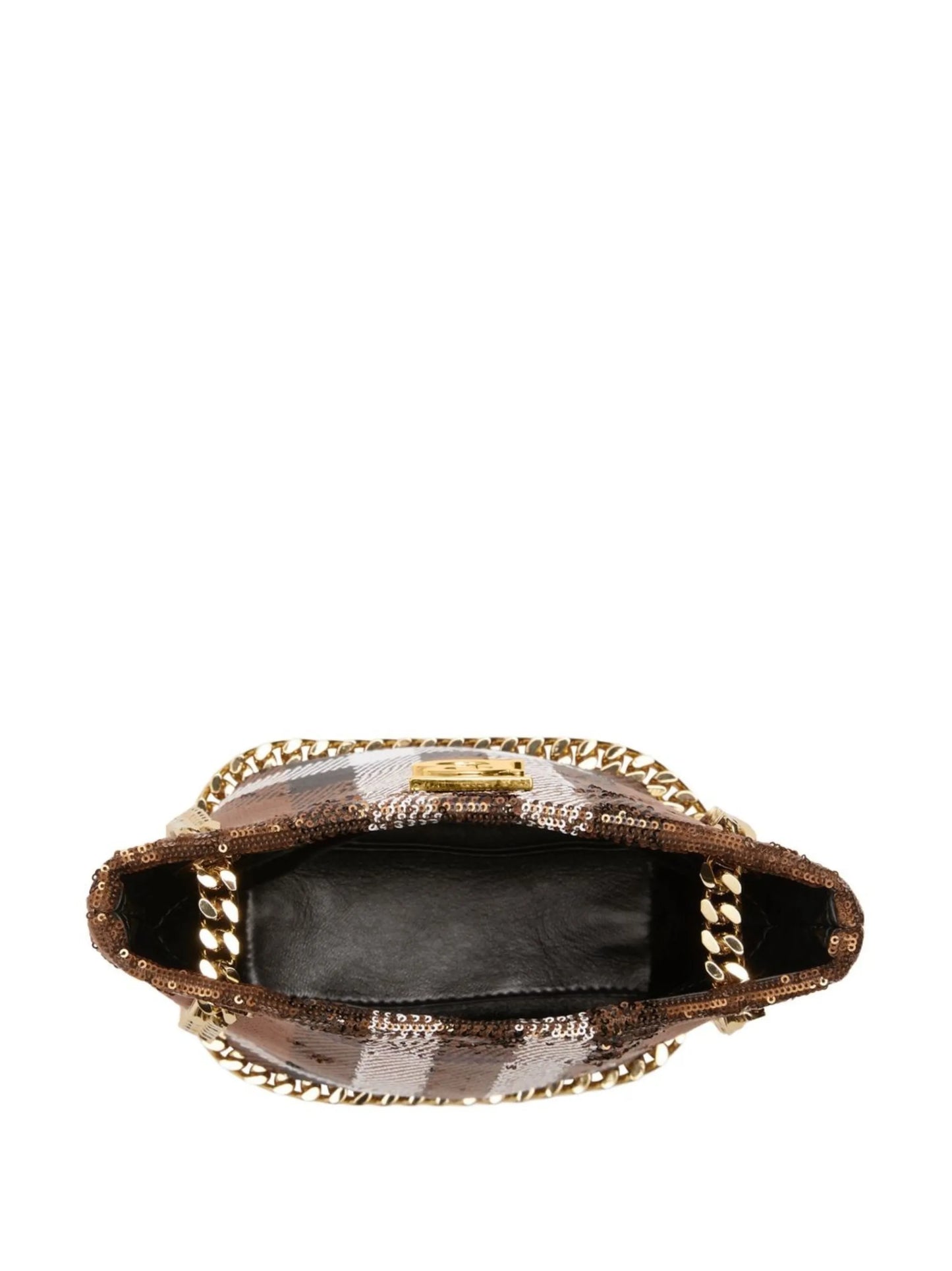 Mini sequinned check Lola bag