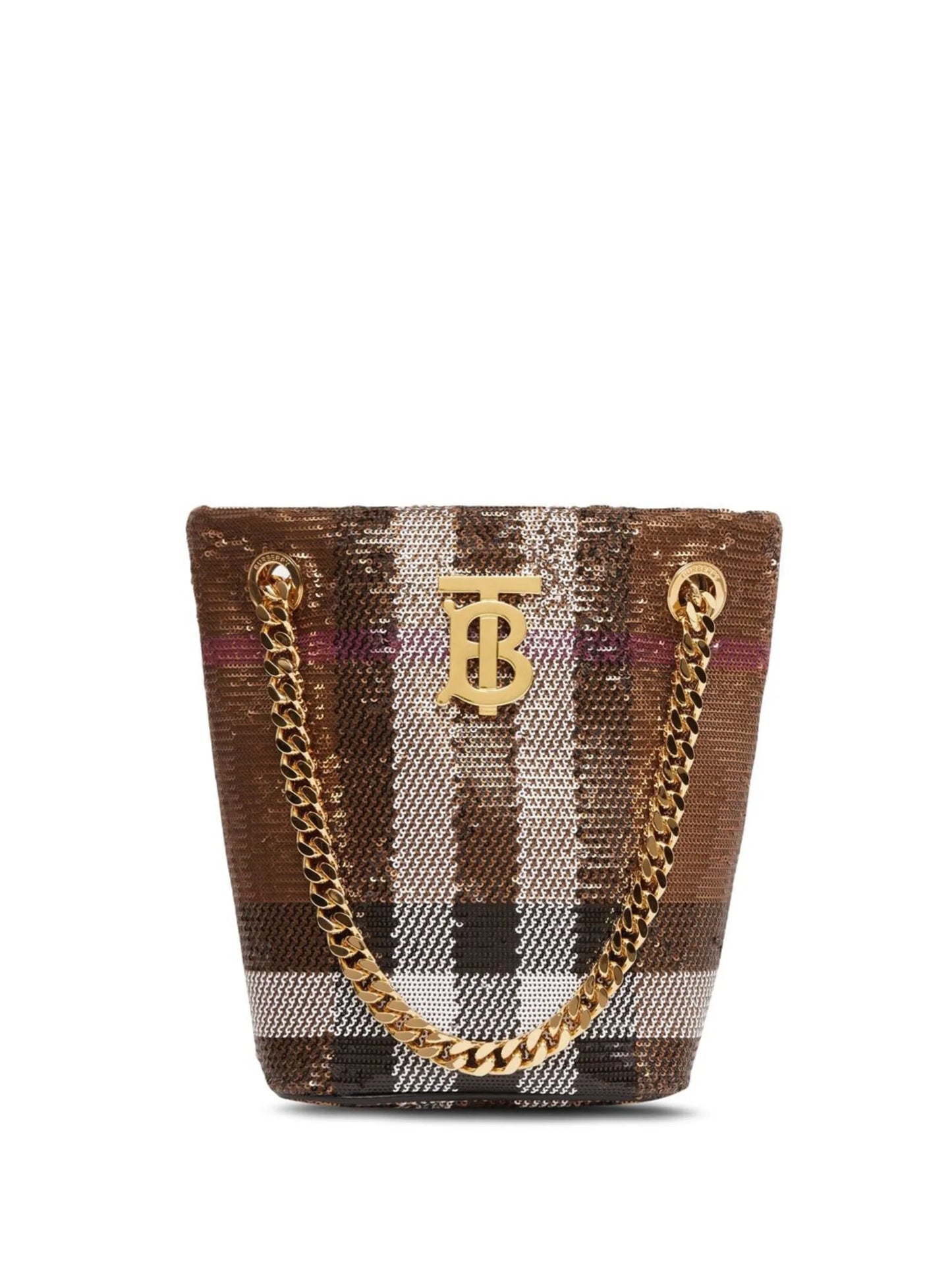 Mini sequinned check Lola bag