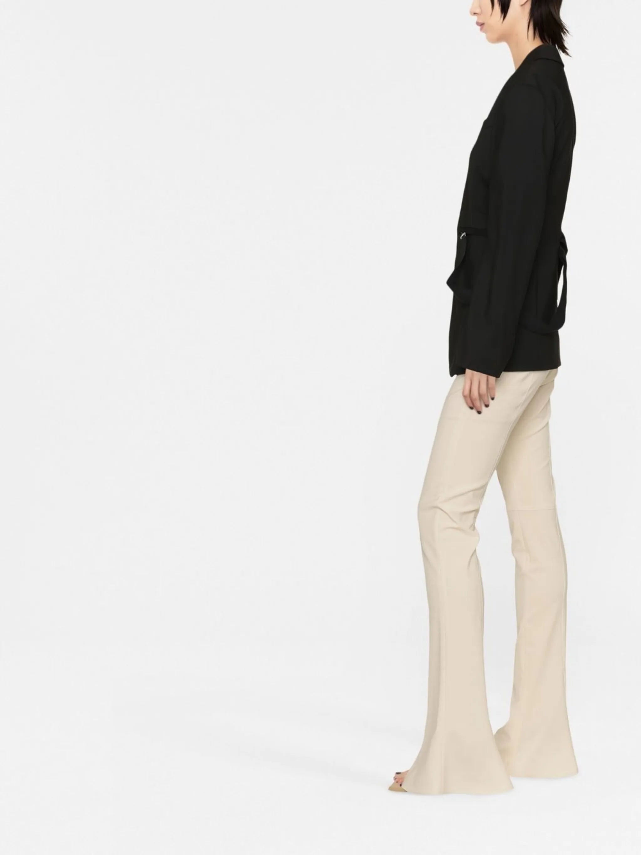 single-breasted zip-fastening blazer