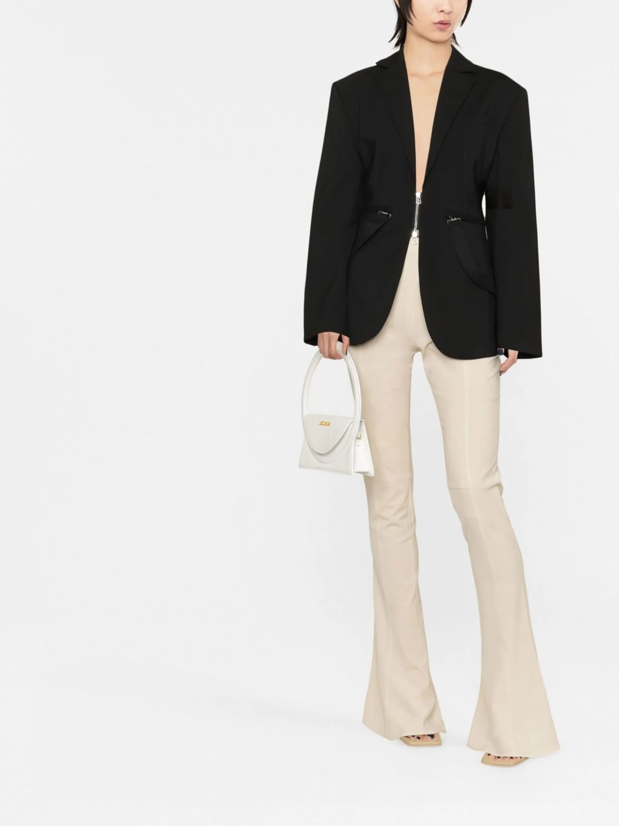 single-breasted zip-fastening blazer