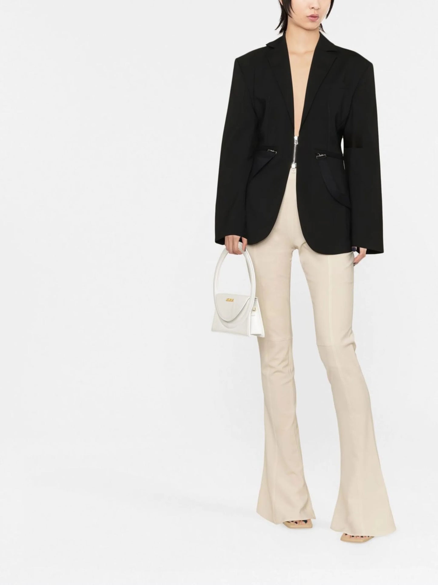 single-breasted zip-fastening blazer