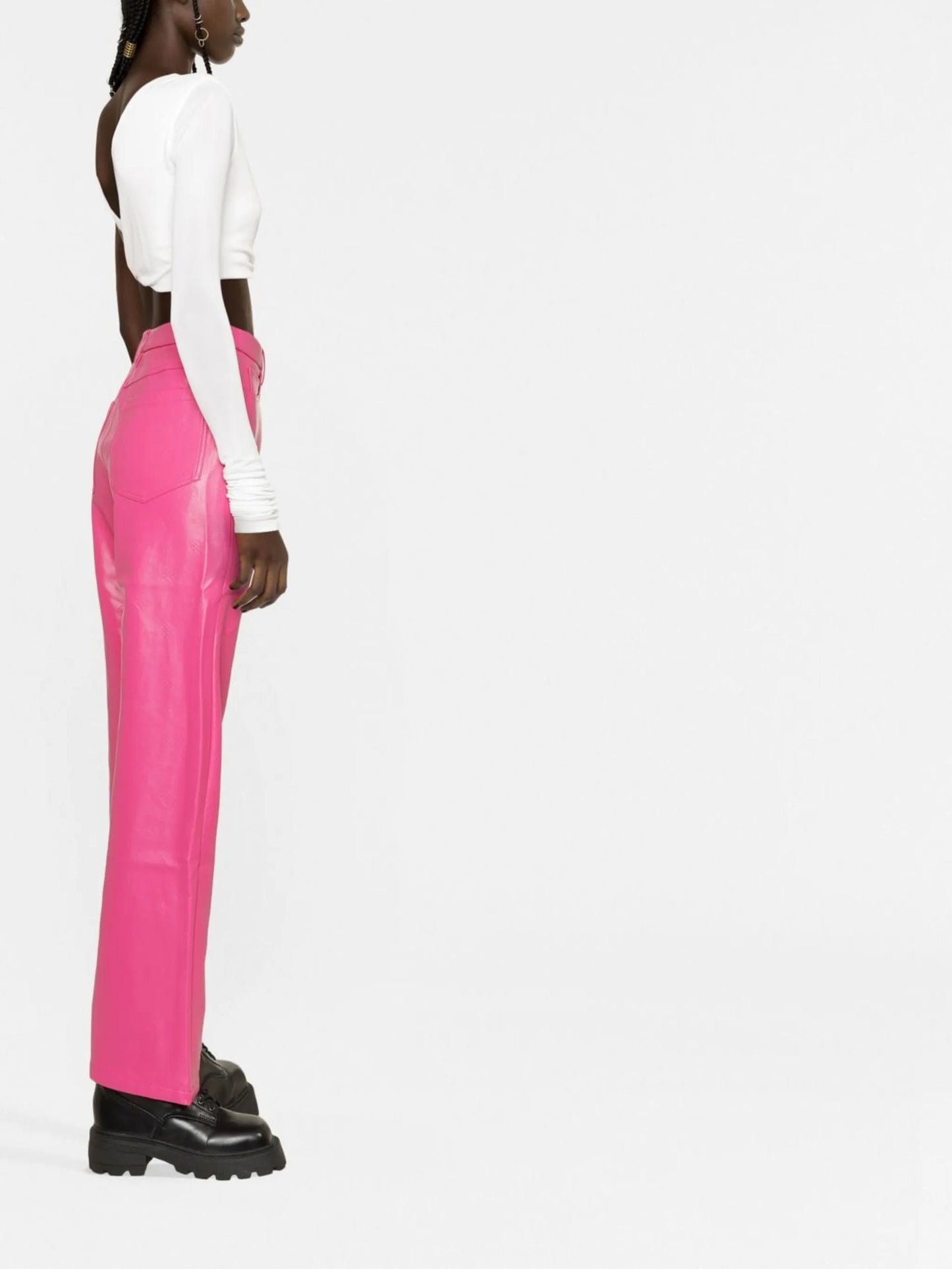 high-waisted wide-leg trousers