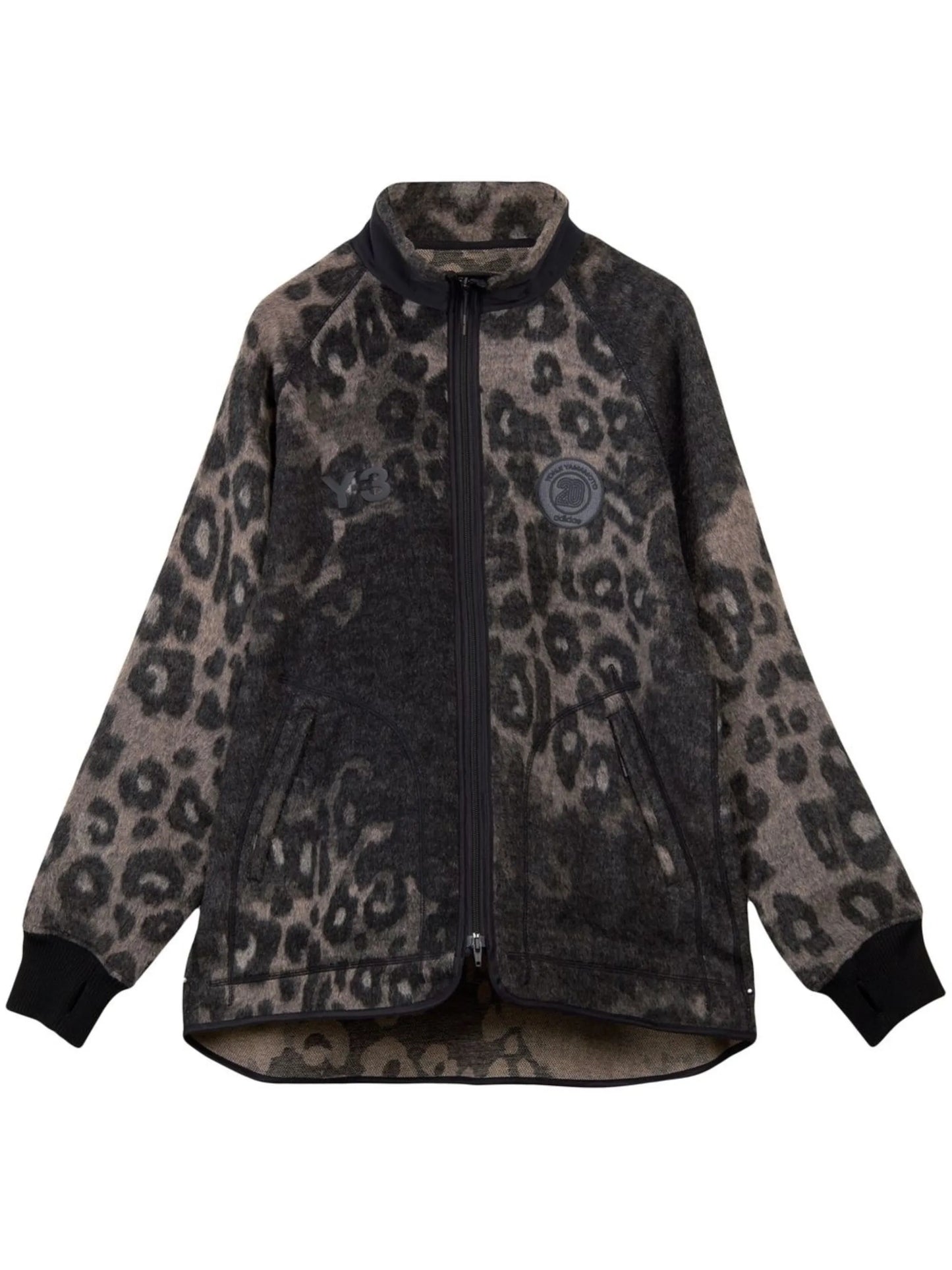 leopard-print zip-up jacket