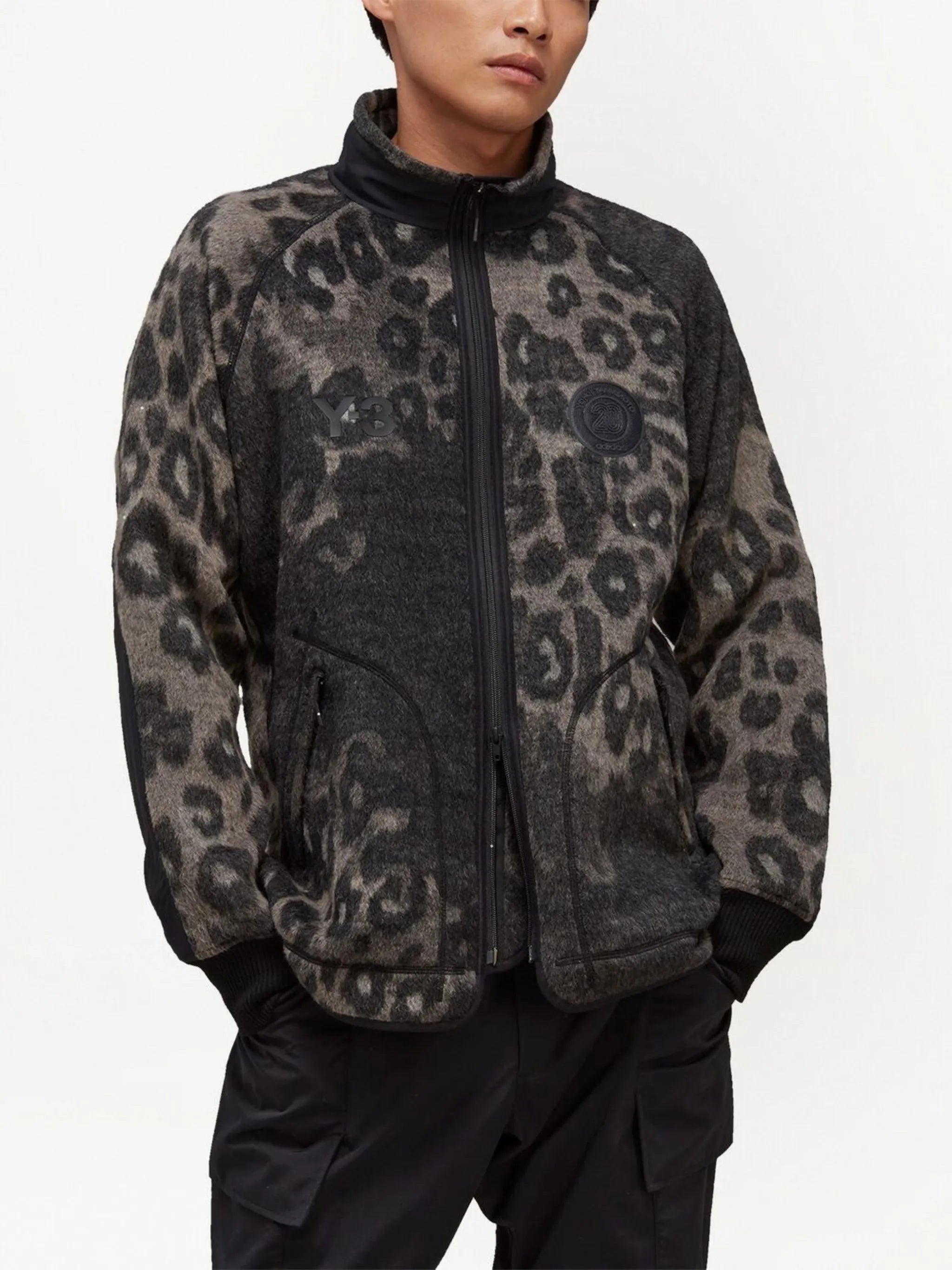 leopard-print zip-up jacket