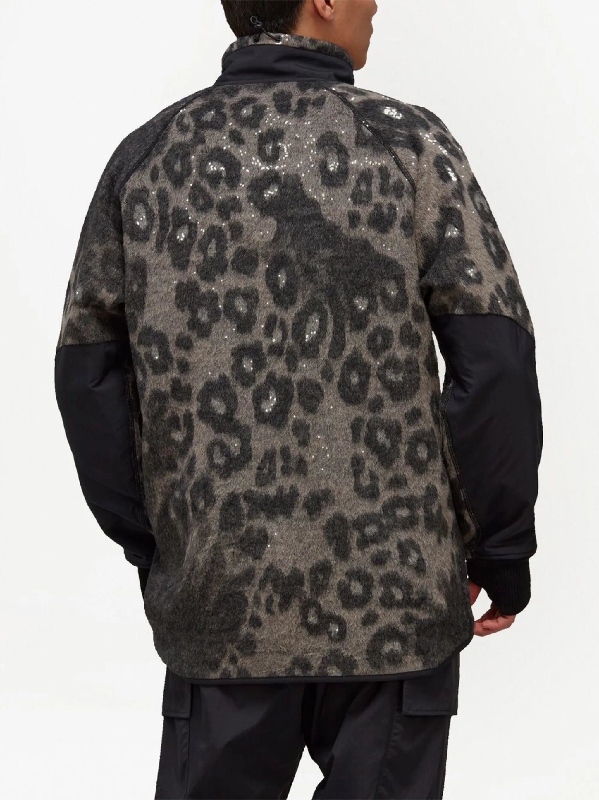 leopard-print zip-up jacket
