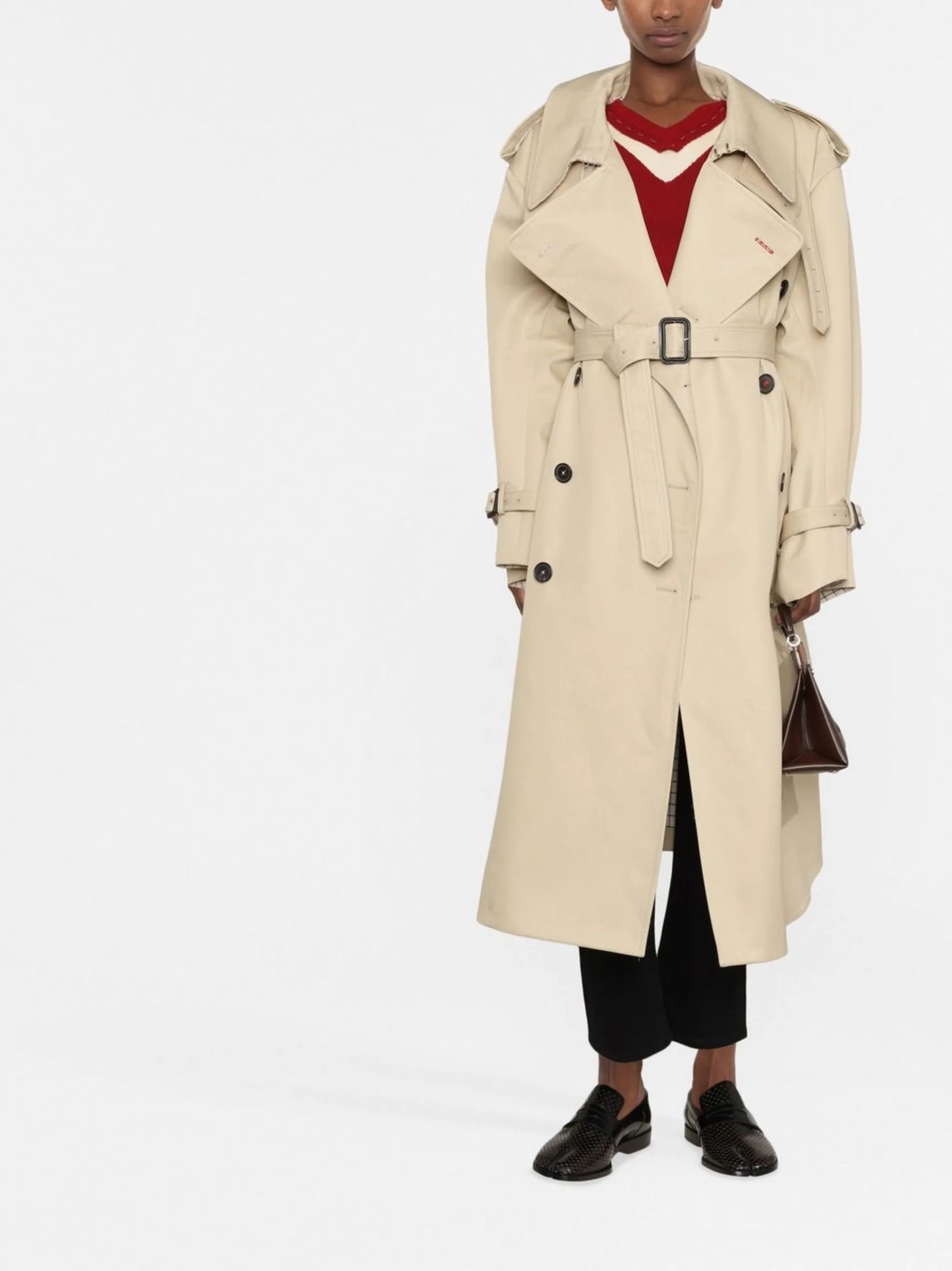 double-breasted trench coat