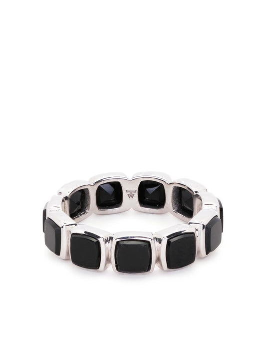 Cushion onyx band ring