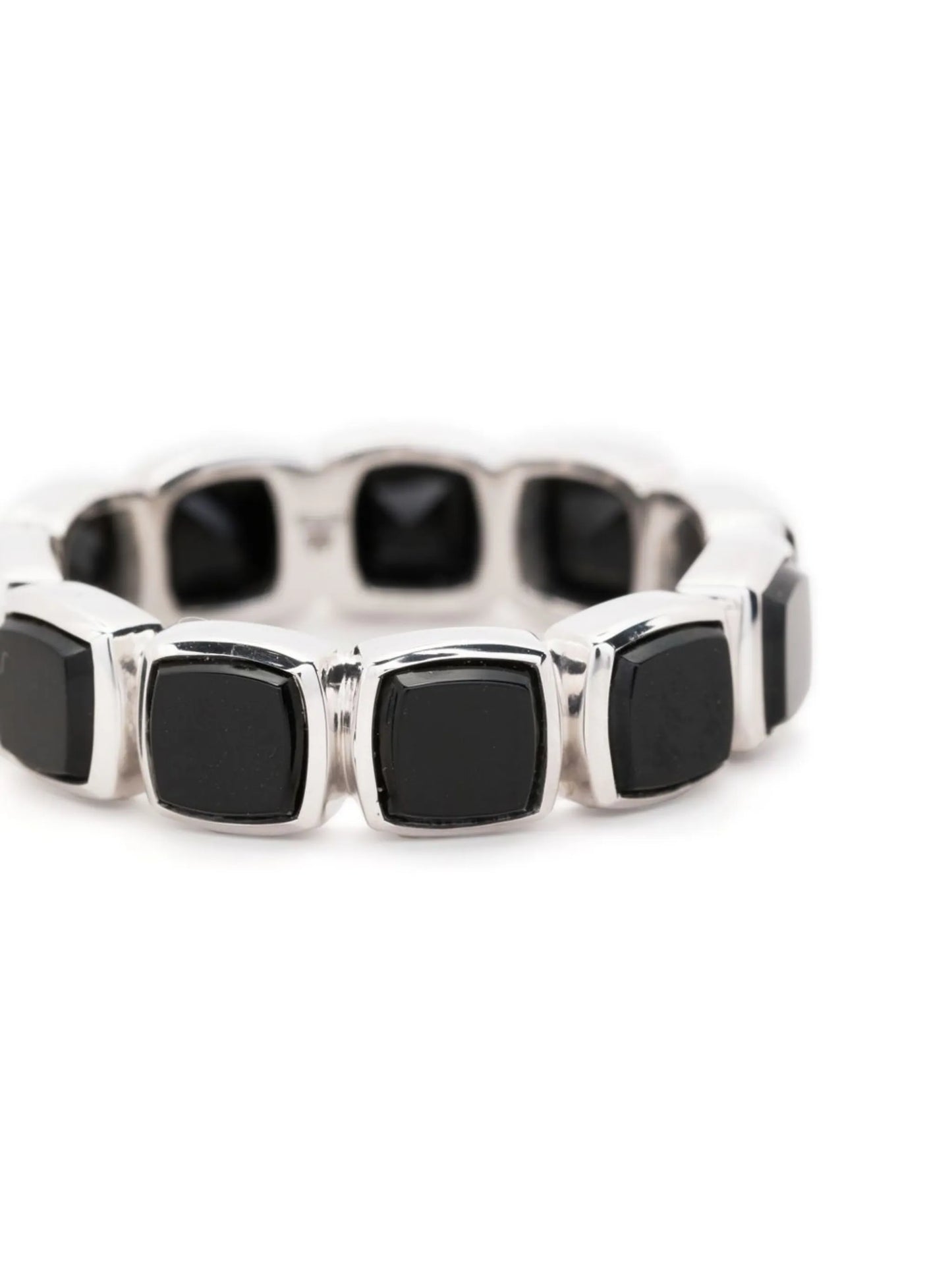 Cushion onyx band ring