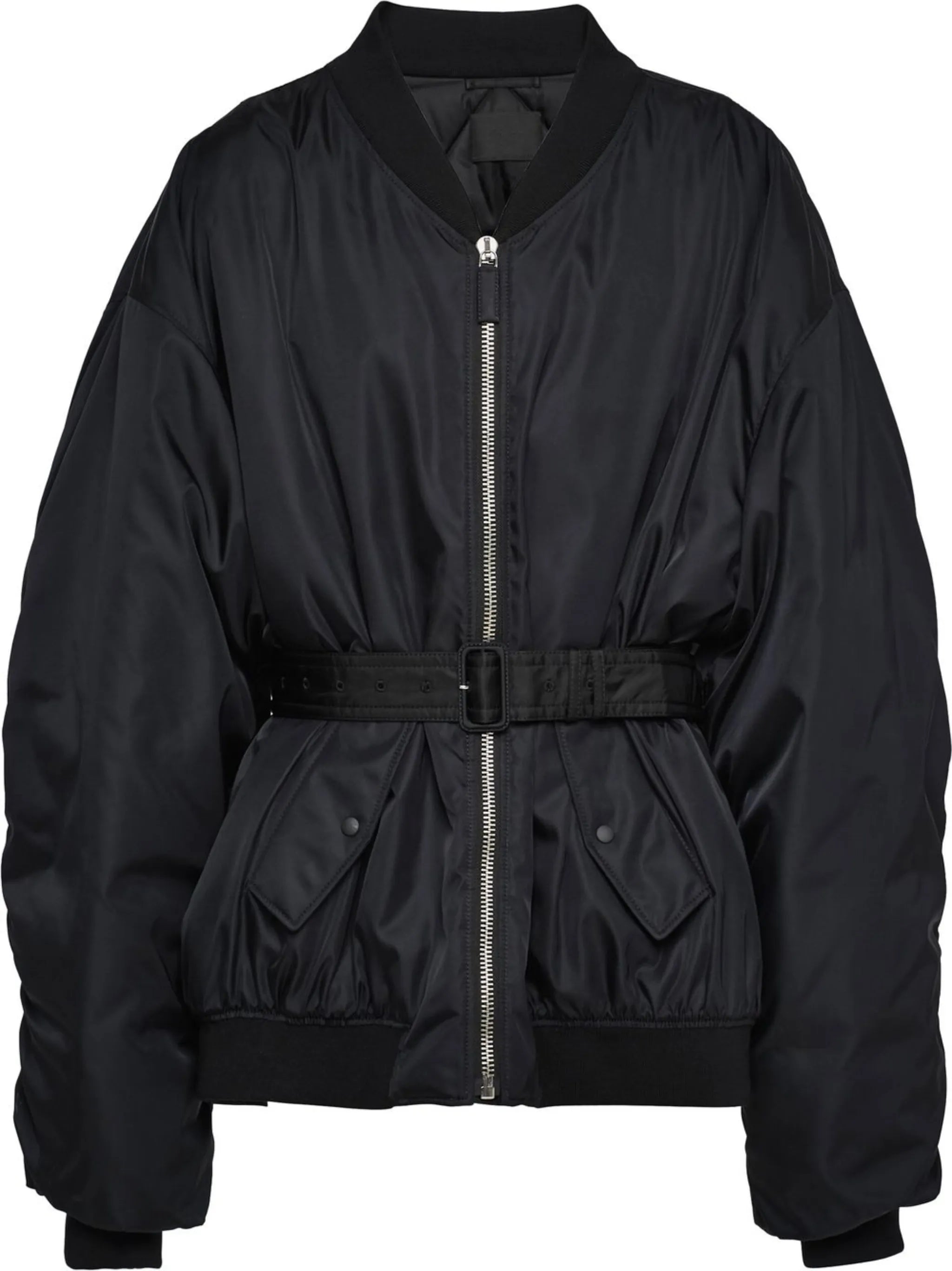 zip-fastening bomber jacket