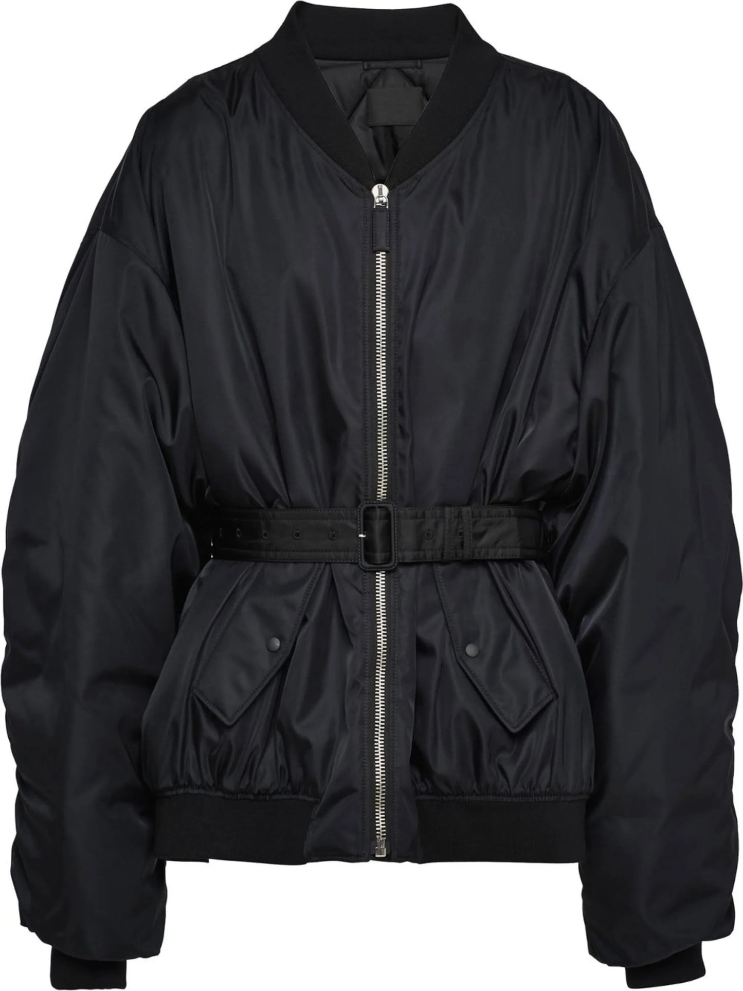 zip-fastening bomber jacket