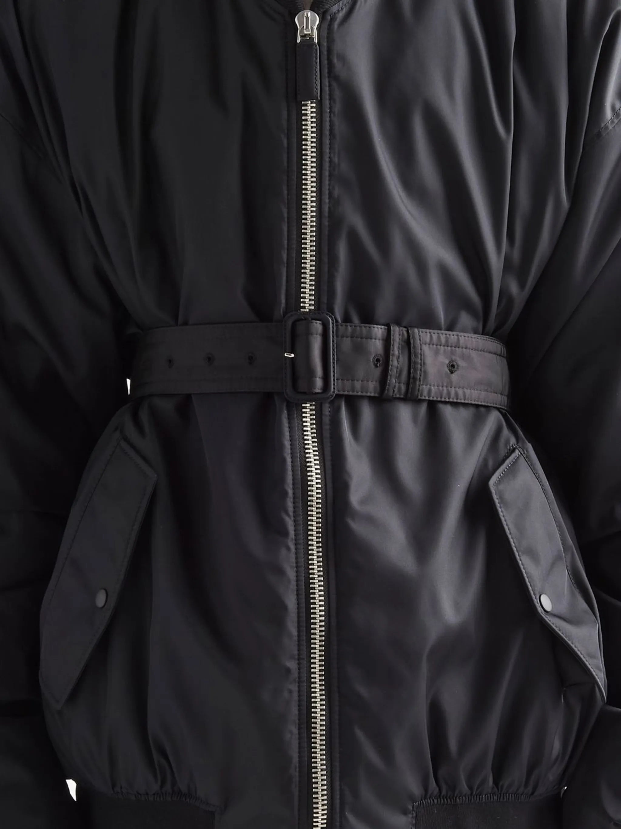 zip-fastening bomber jacket