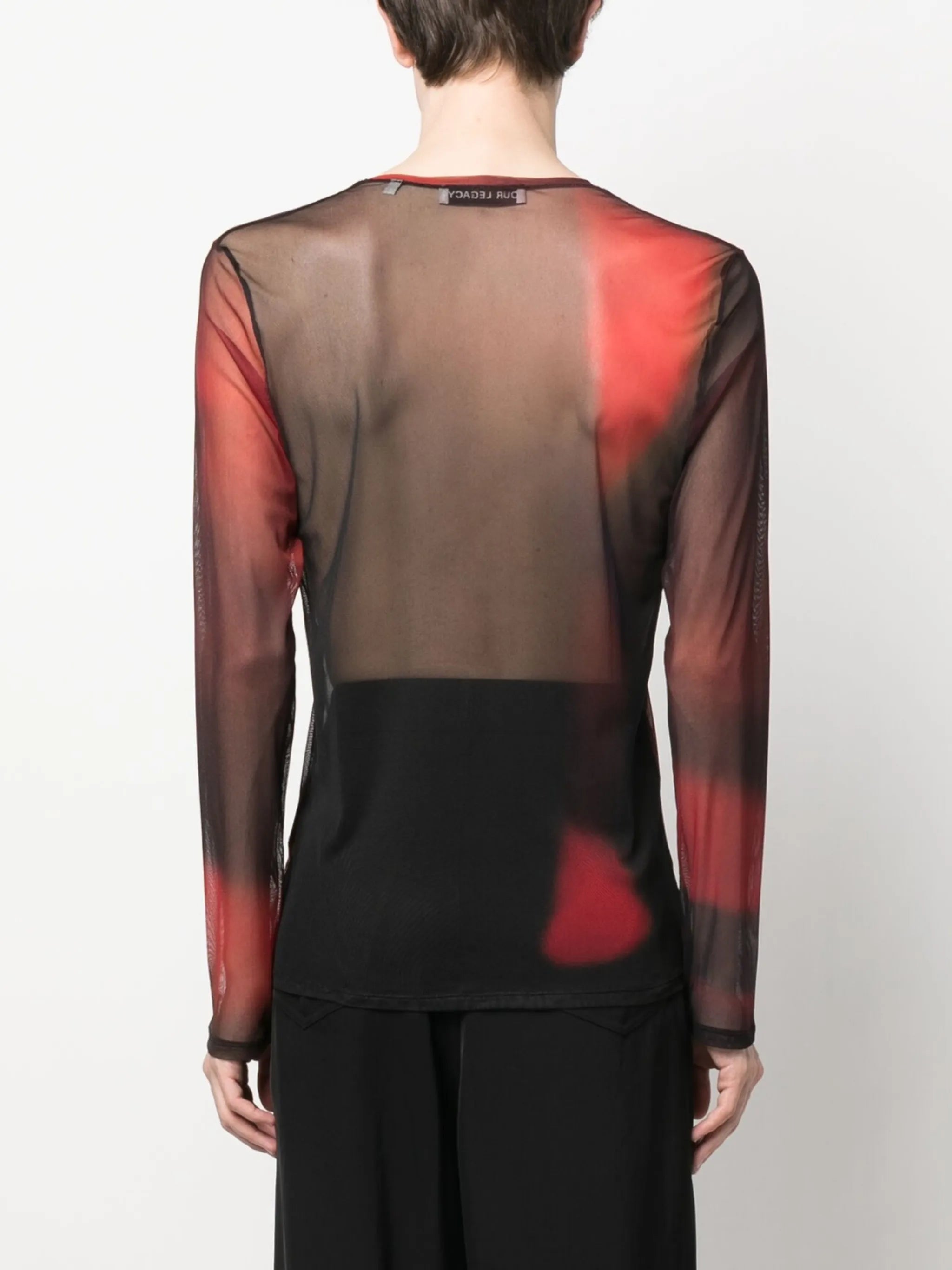 mesh long-sleeve T-shirt