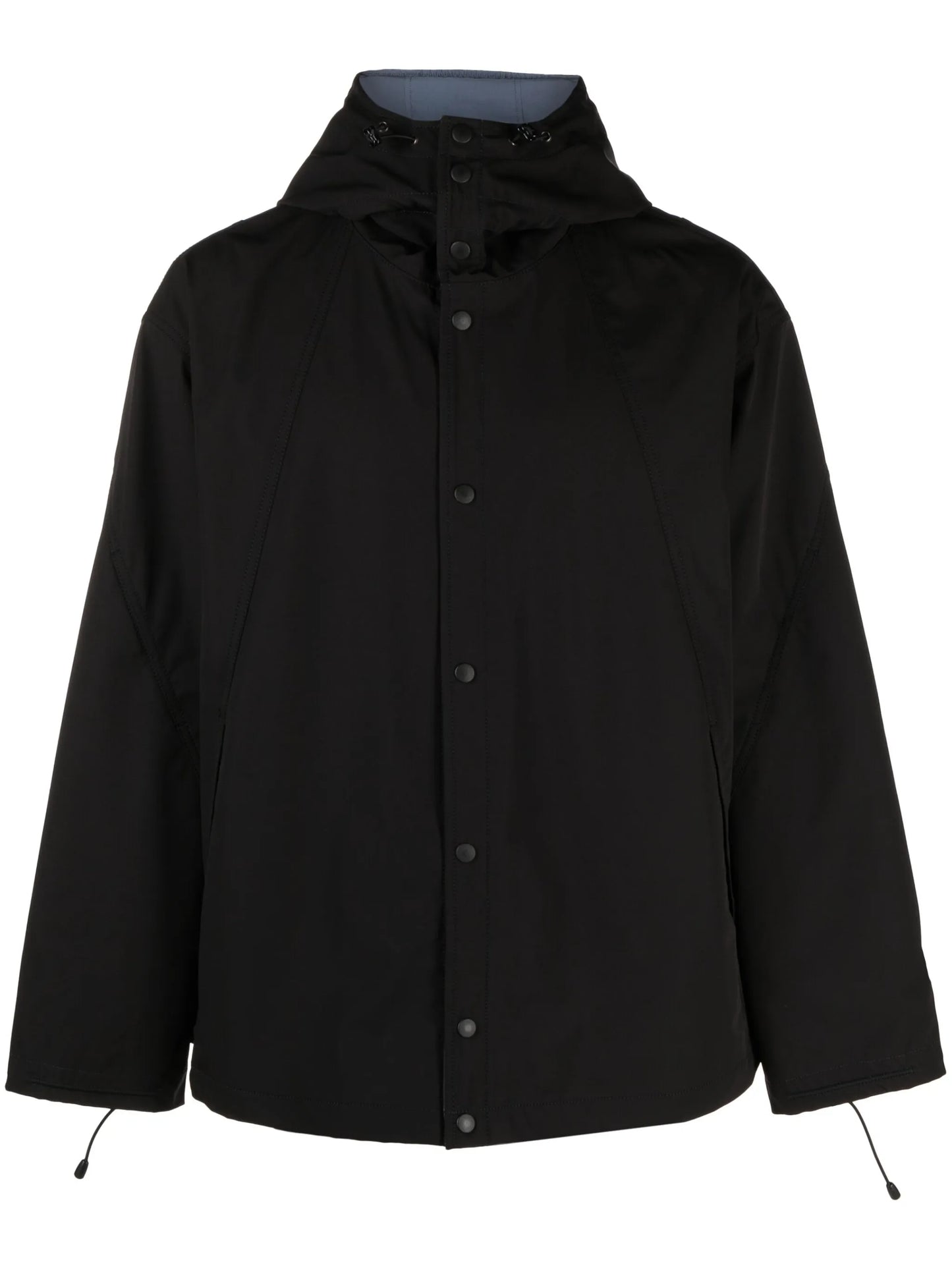 high-neck hooded jacket