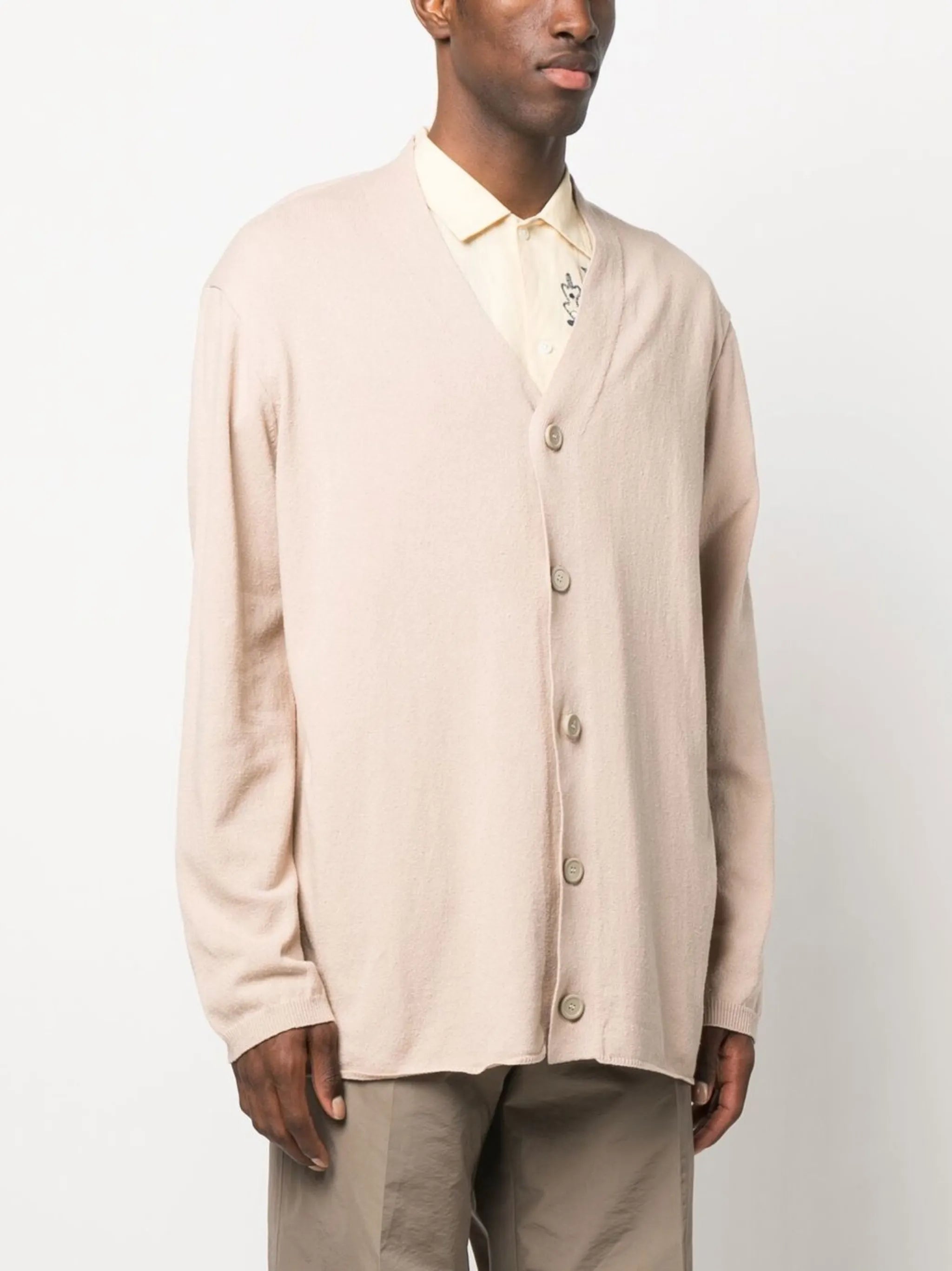 V-neck knitted cardigan