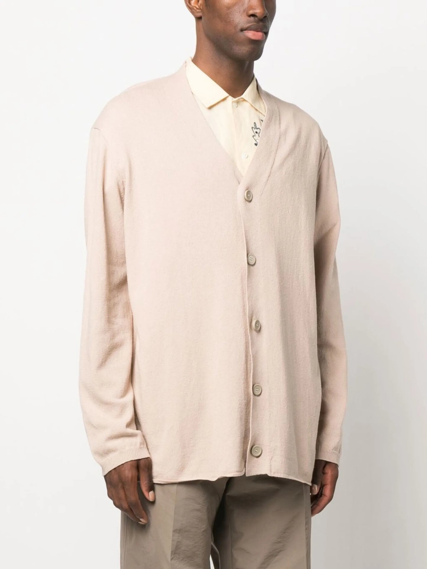 V-neck knitted cardigan
