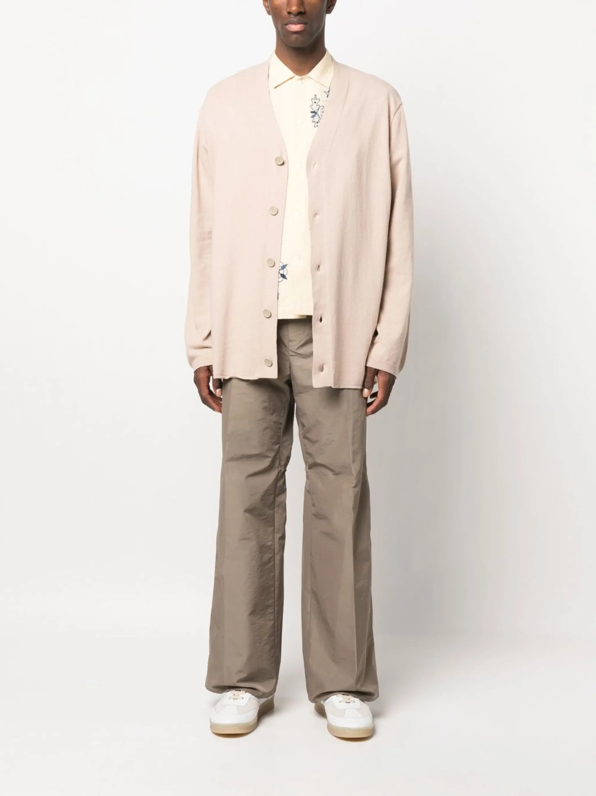 V-neck knitted cardigan