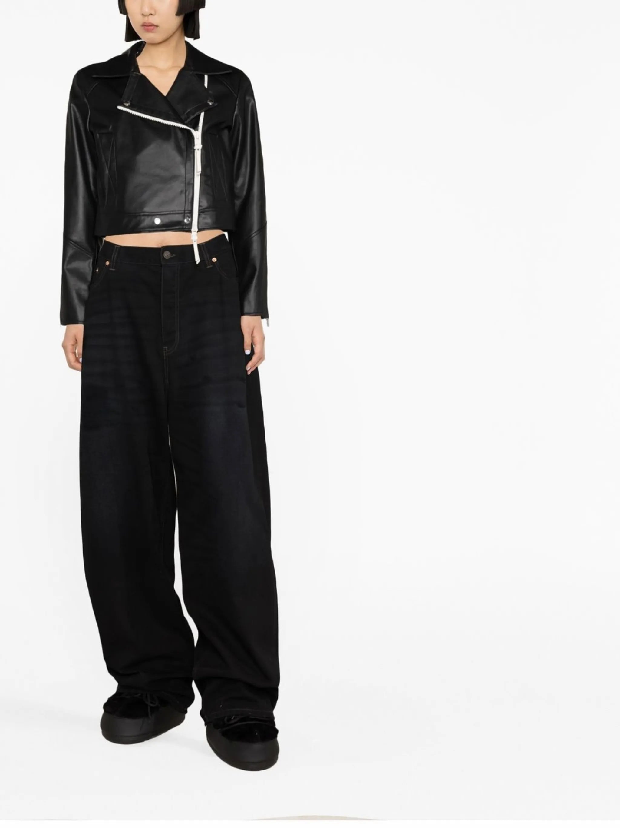 Vyner cropped leather jacket