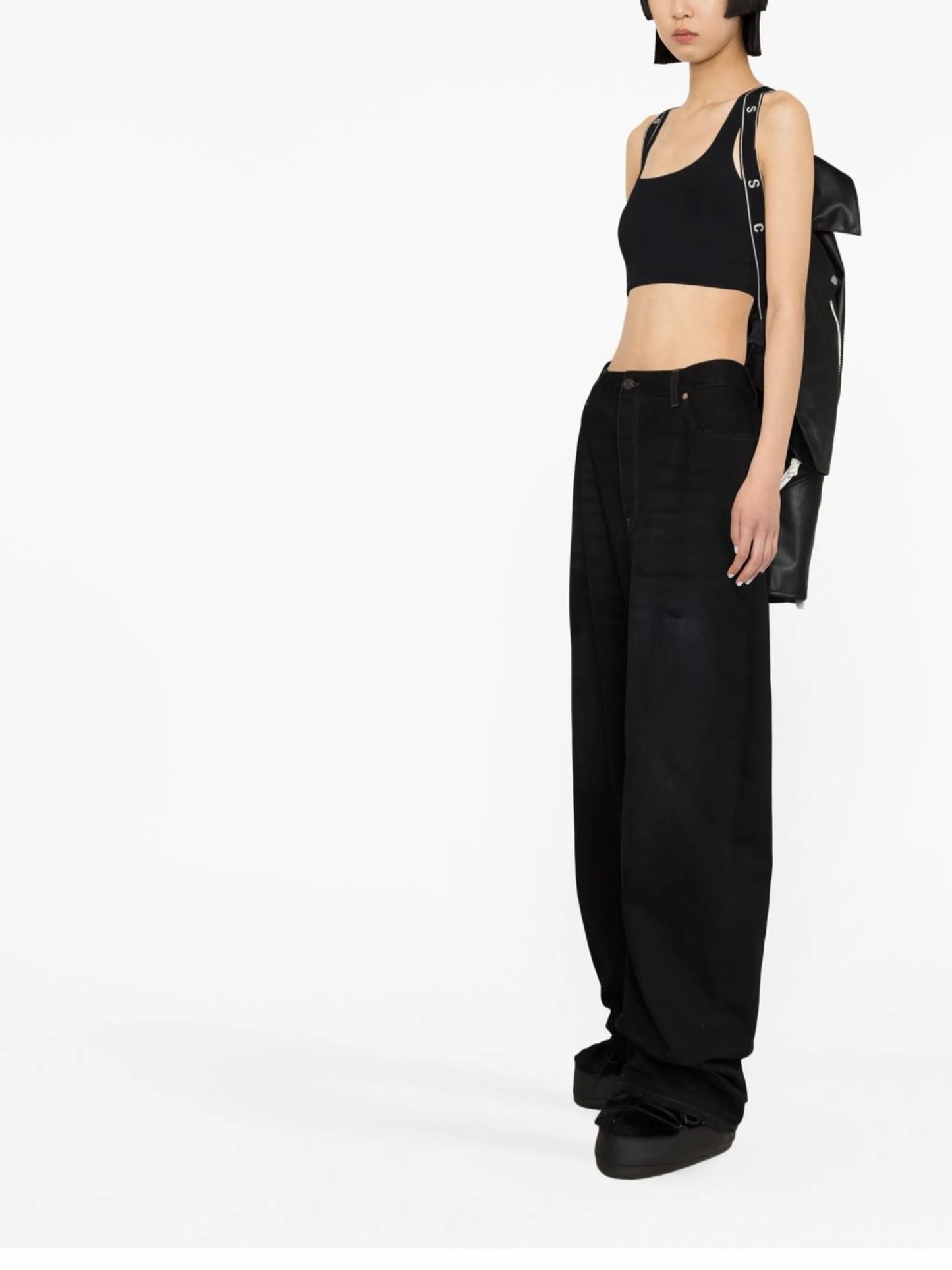 Vyner cropped leather jacket