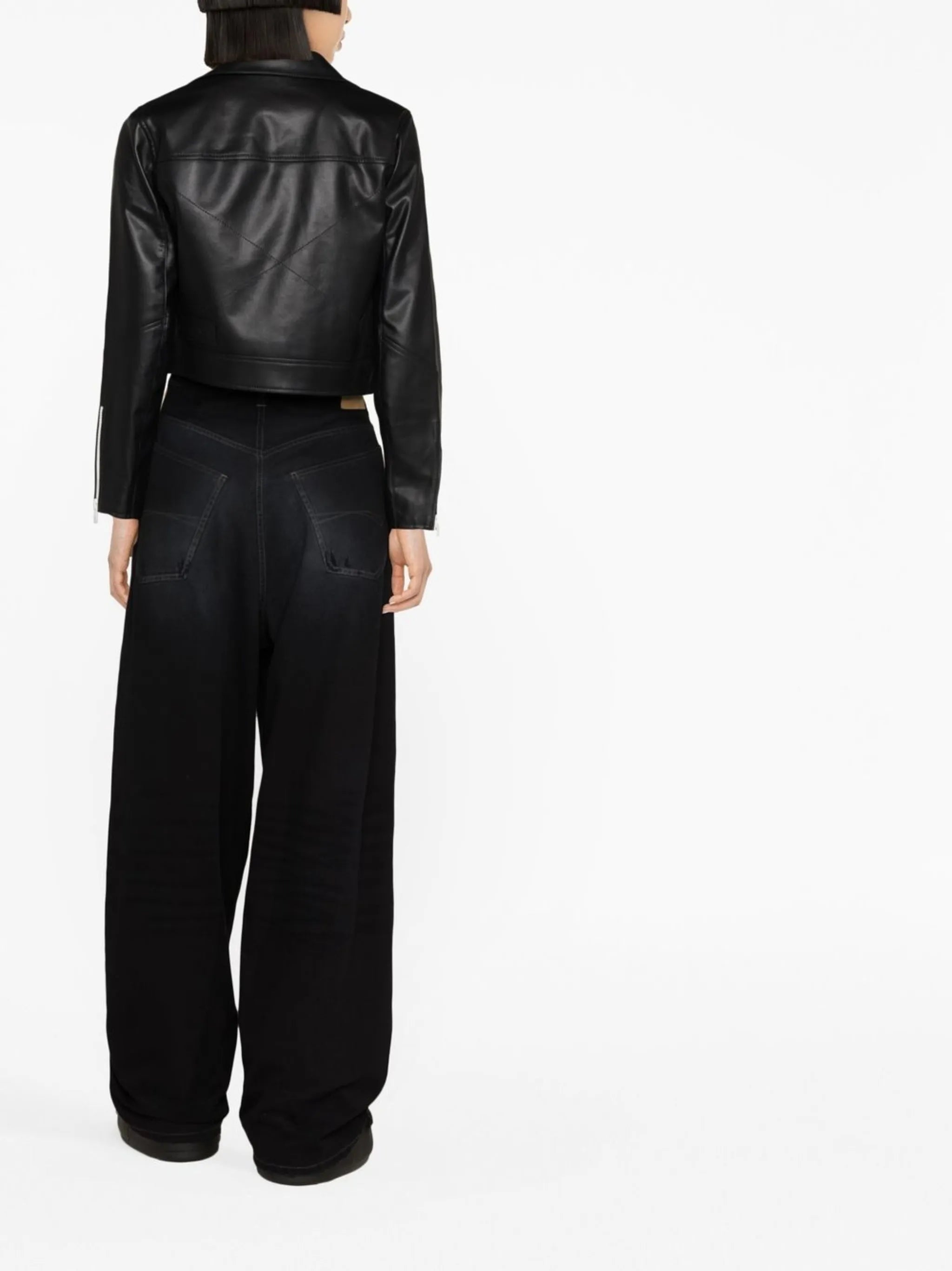 Vyner cropped leather jacket