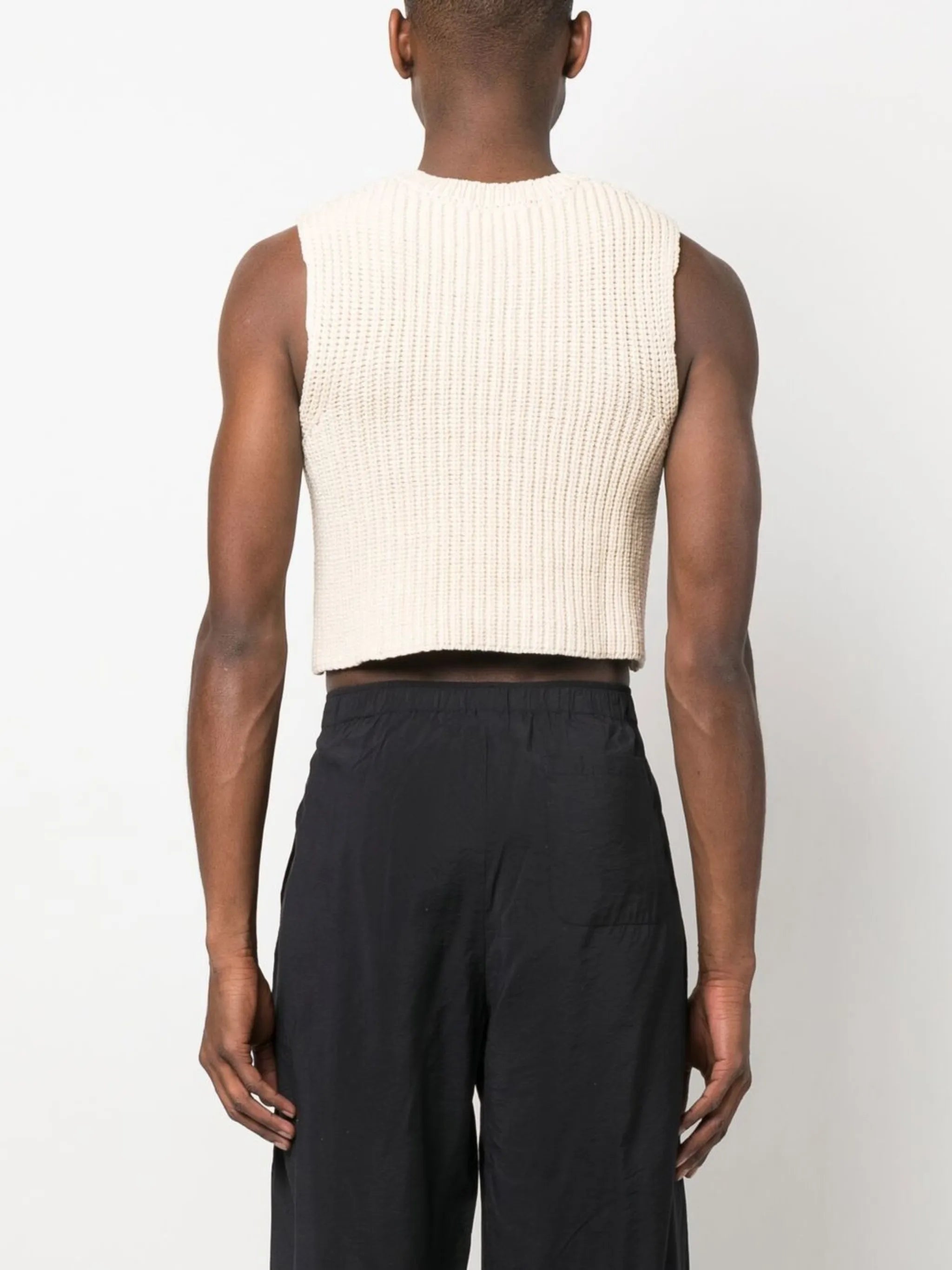 ribbed-knit cropped vest