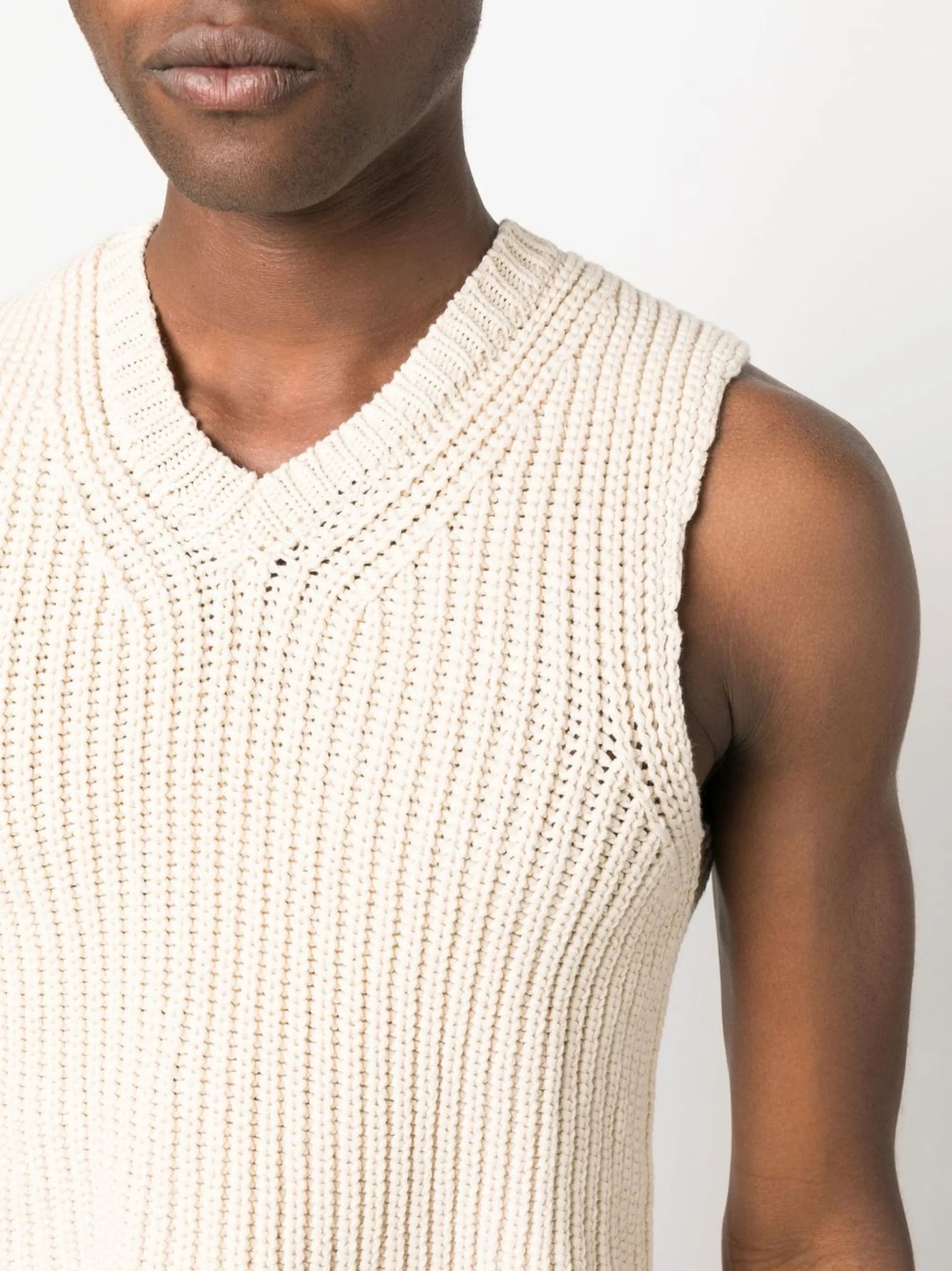 ribbed-knit cropped vest