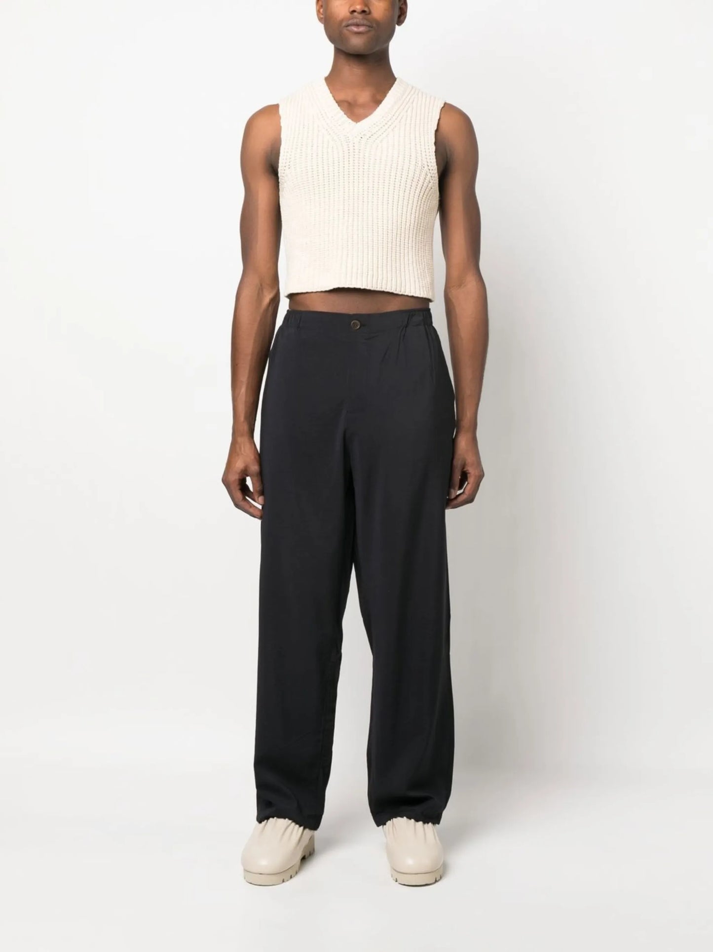 ribbed-knit cropped vest