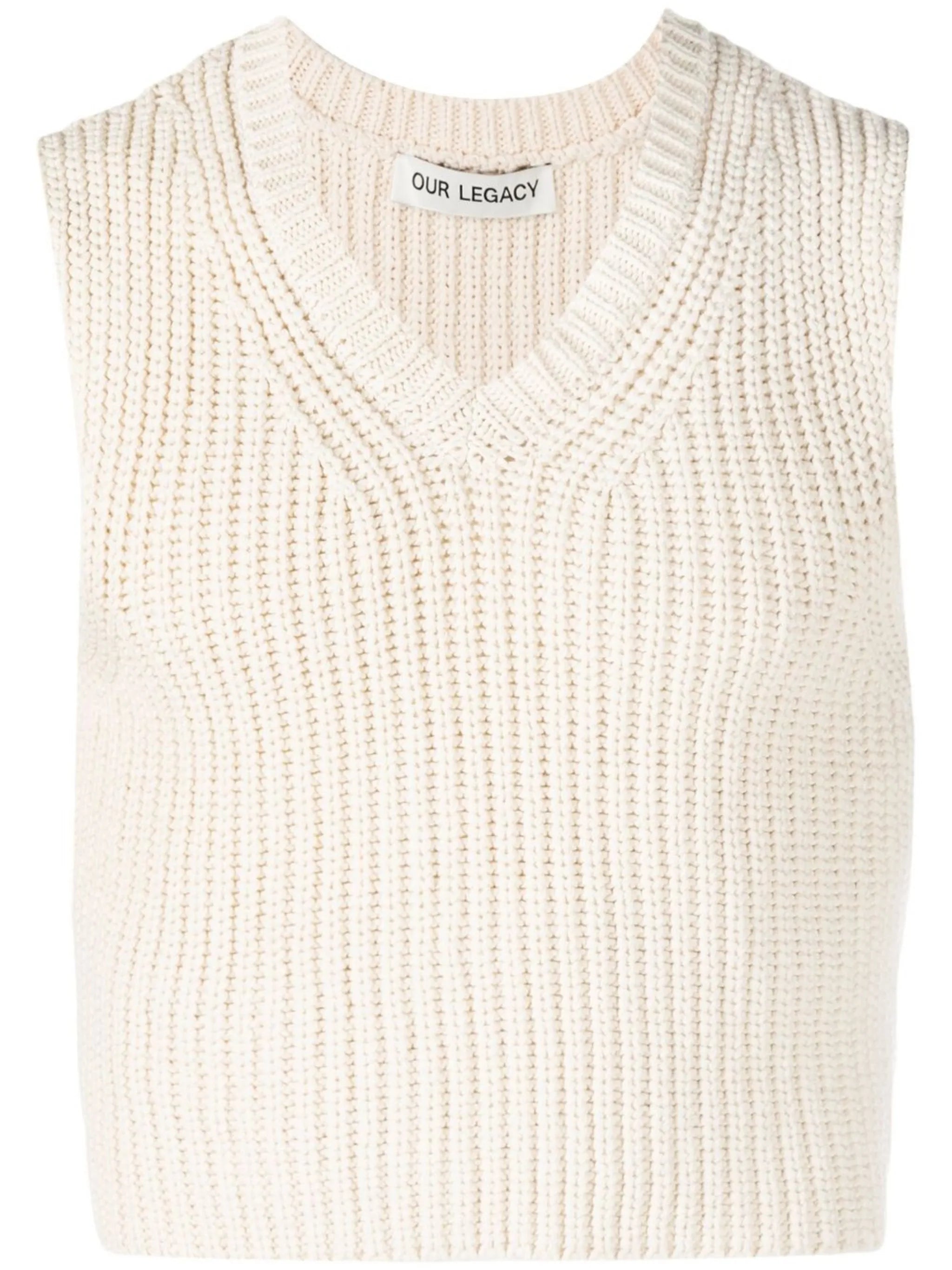ribbed-knit cropped vest