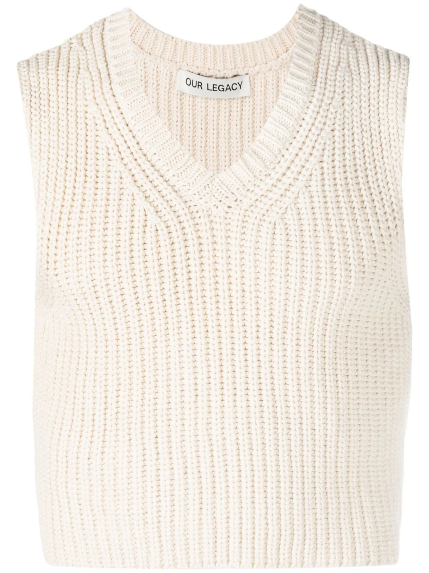ribbed-knit cropped vest